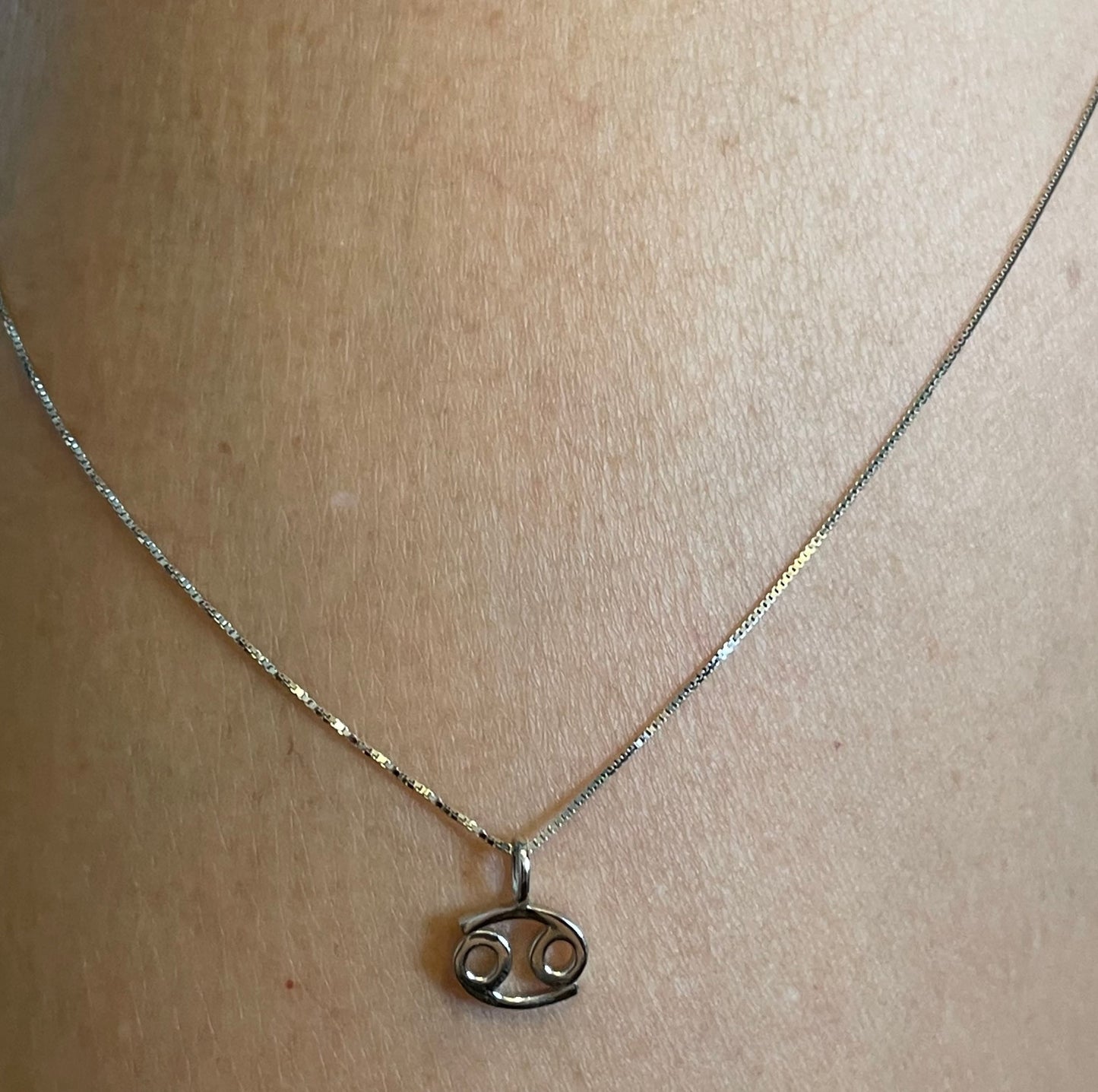 Sterling Silver Small Cancer Necklace, Zodiac Pendant, Astrology Necklace, Horoscope Necklace, Silver Necklace, Cancer Necklace