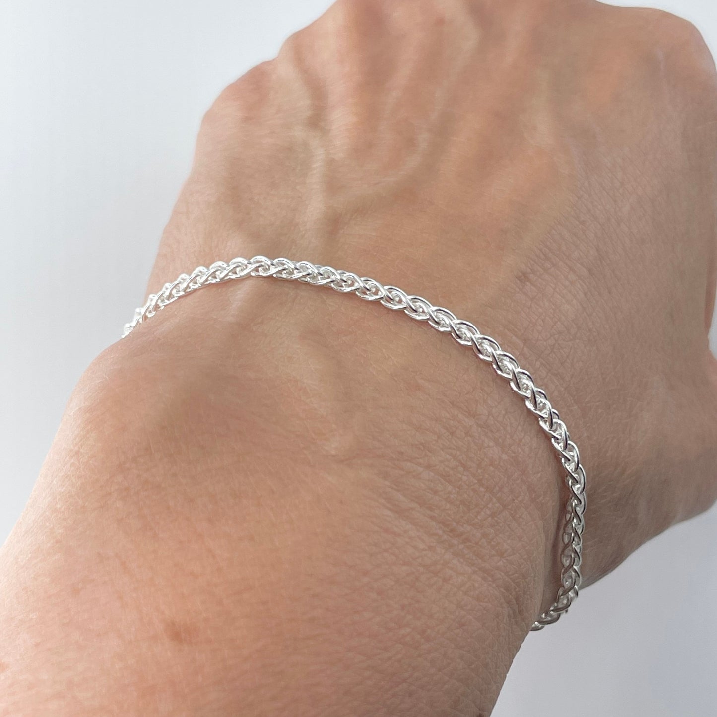 Sterling Silver Rope Bracelet: Unisex Dainty Chain Bracelet