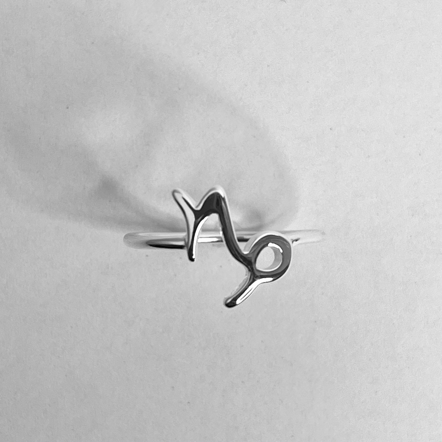 Dainty Capricorn Sterling Silver Ring: Zodiac Astrology Jewelry