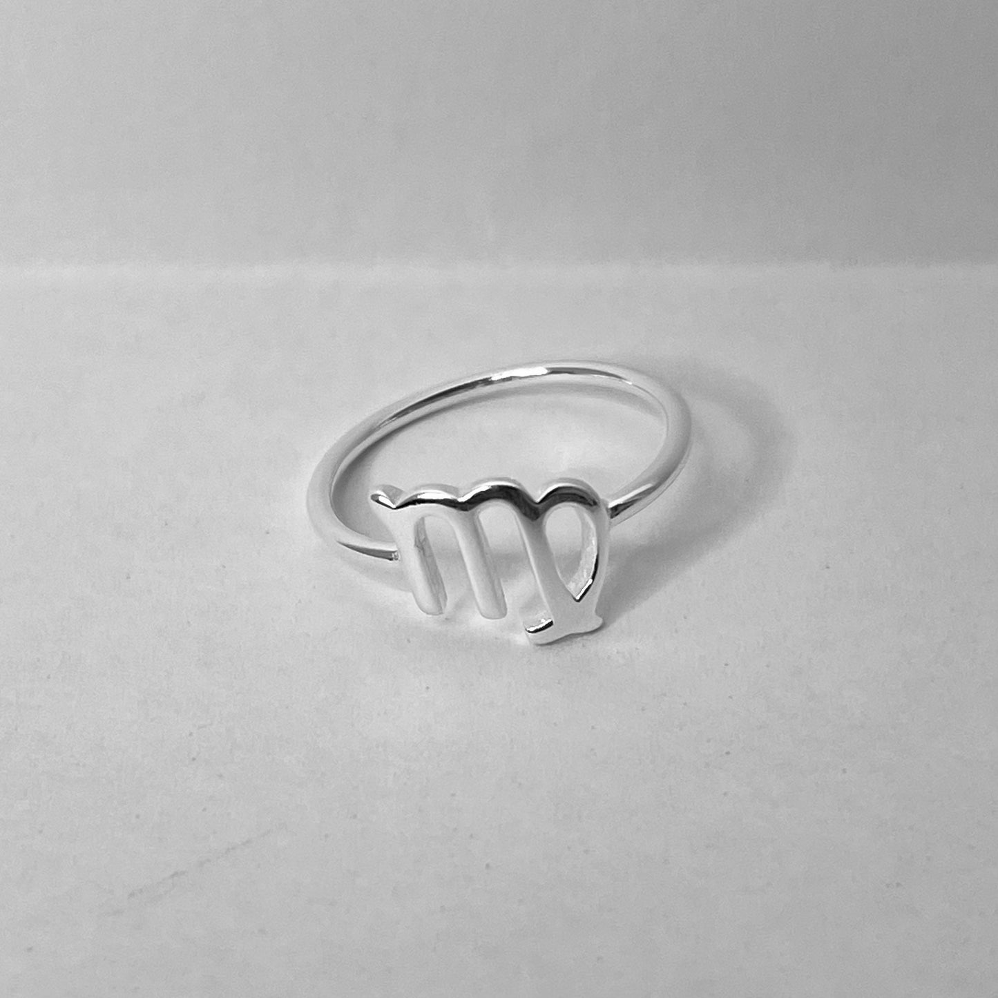 Virgo Zodiac Sterling Silver Ring: Dainty Horoscope Jewelry