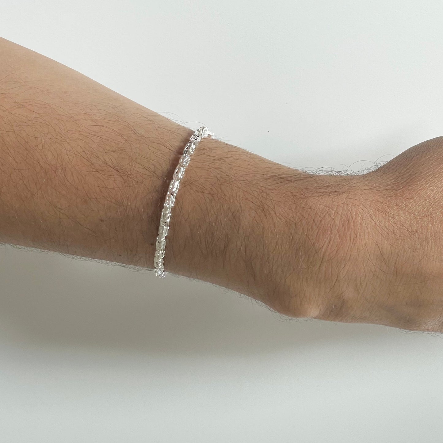 Unisex Sterling Silver Byzantine Bracelet - Boho Statement Jewelry