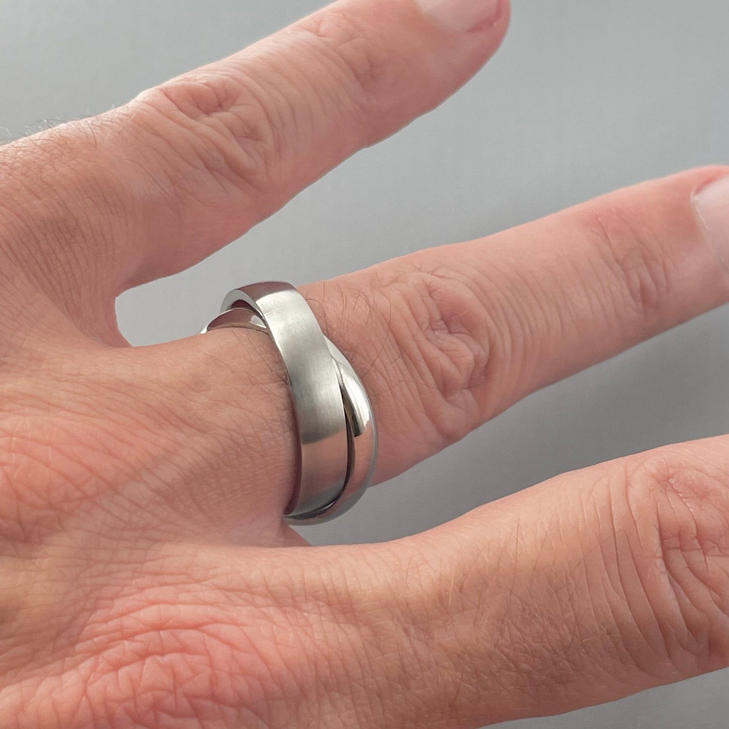 Stainless Steel Plain 5 and 4mm Band, Wedding Ring, Unisex Ring, Statement Band, Stackable Ring