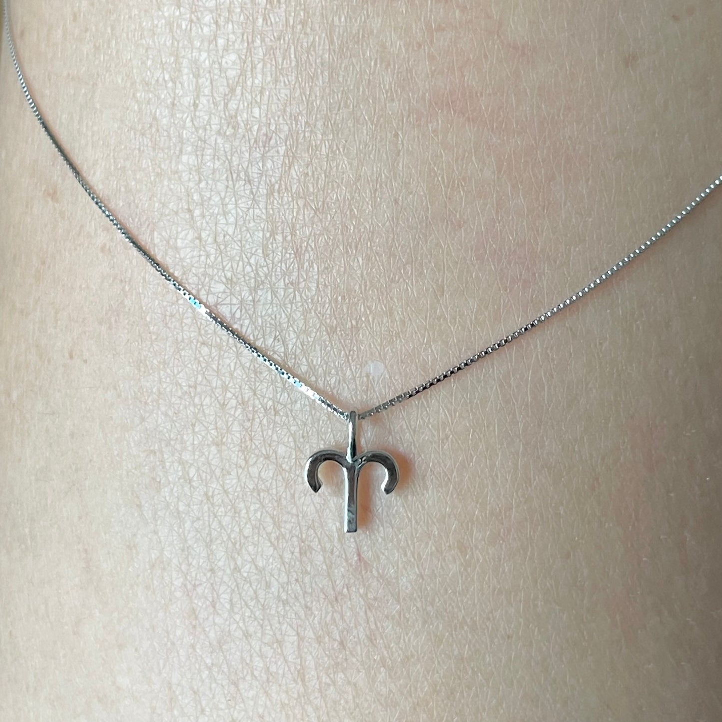 Sterling Silver Tiny Aries Sign Pendant Necklace, Zodiac Pendant, Astrology Necklace, Horoscope Necklace, Silver Necklace, Aries Necklace