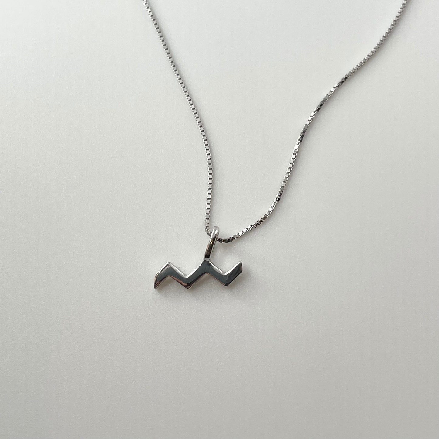Sterling Silver Tiny Aquarius Sign Necklace, Zodiac Pendant, Astrology Necklace, Horoscope Necklace, Silver Necklace, Aquarius Necklace