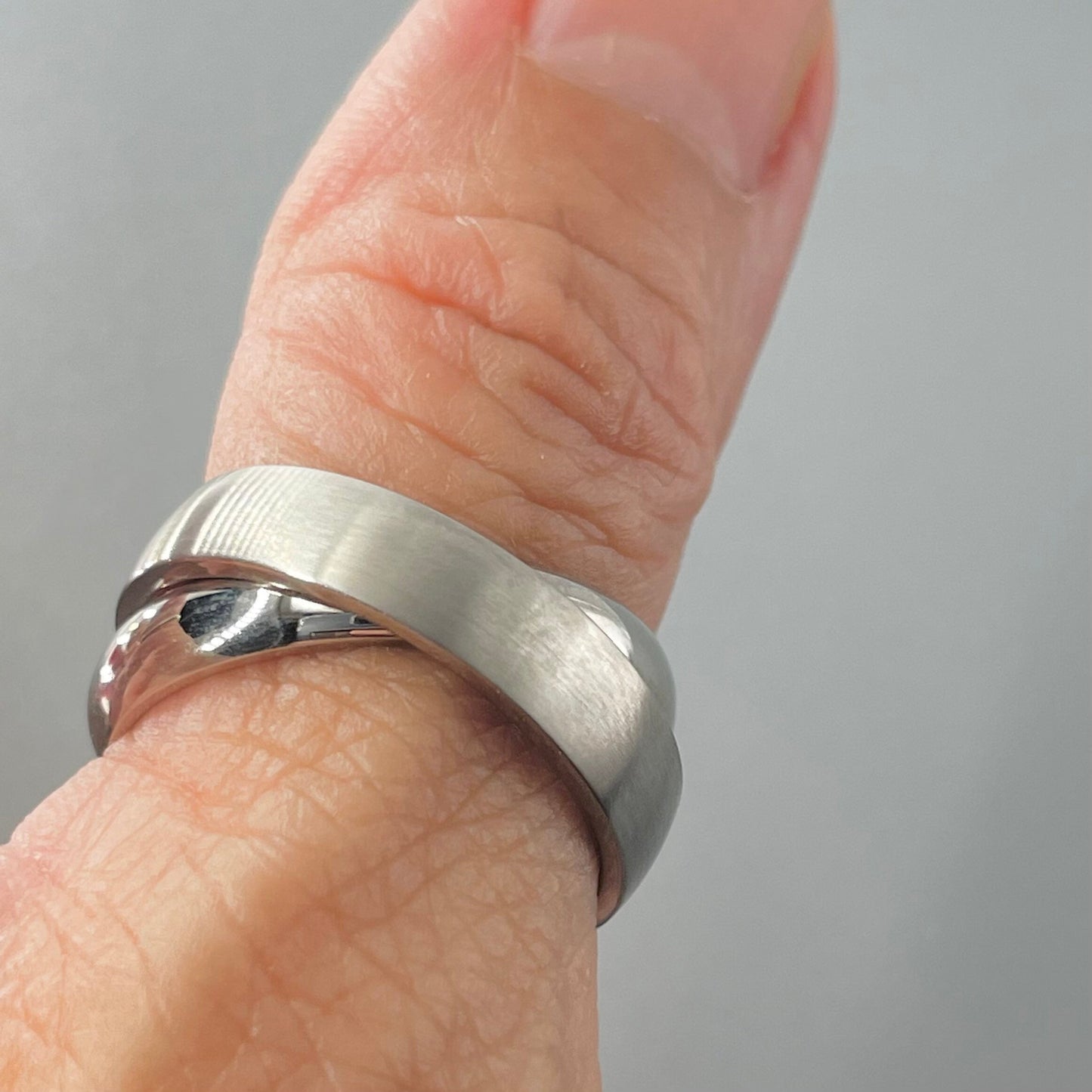 Stainless Steel Plain 5 and 4mm Band, Wedding Ring, Unisex Ring, Statement Band, Stackable Ring
