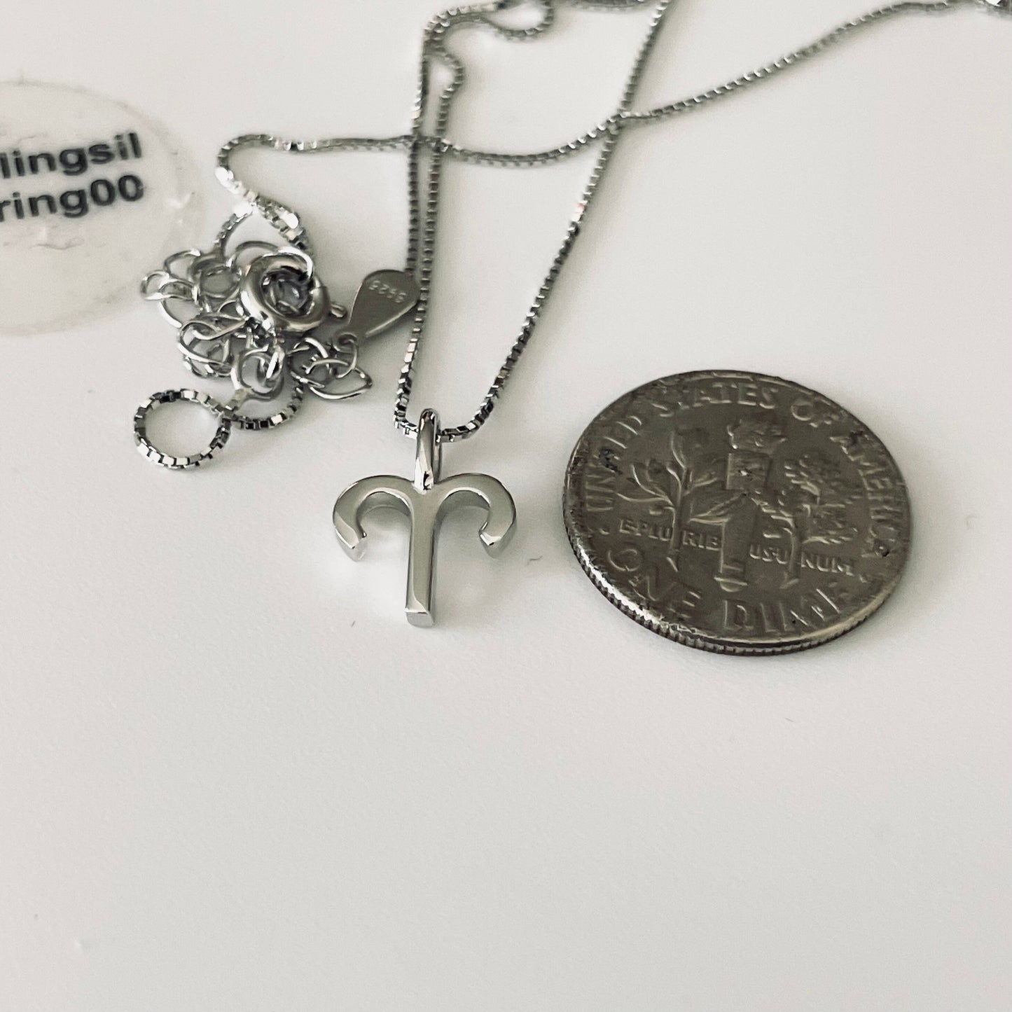 Sterling Silver Tiny Aries Sign Pendant Necklace, Zodiac Pendant, Astrology Necklace, Horoscope Necklace, Silver Necklace, Aries Necklace