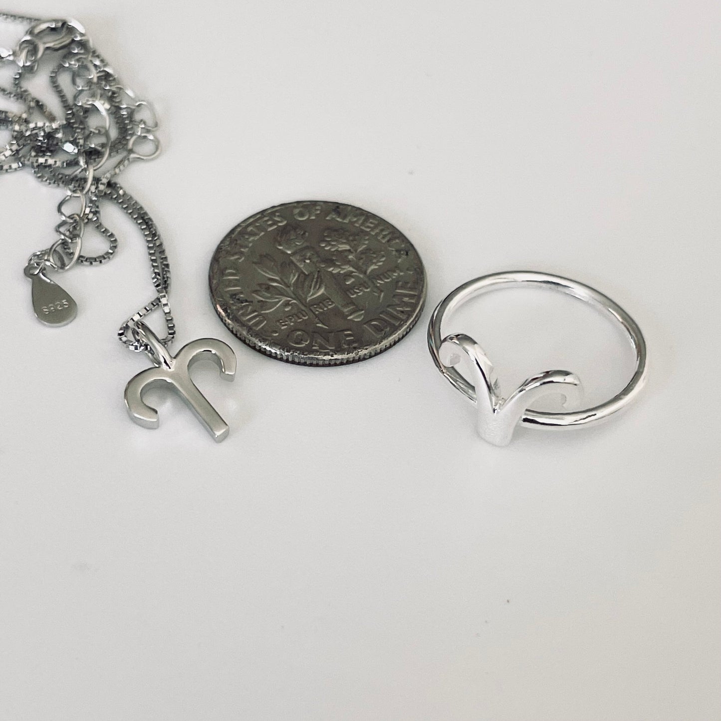 Sterling Silver Tiny Aries Sign Pendant Necklace, Zodiac Pendant, Astrology Necklace, Horoscope Necklace, Silver Necklace, Aries Necklace