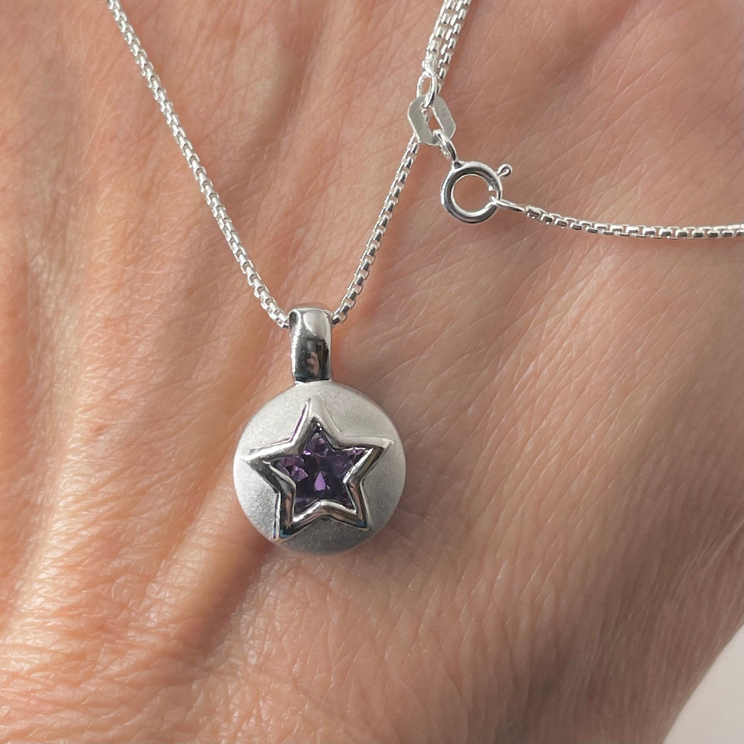 Star CZ Sterling Silver Pendant Necklace, Star Pendant, Cubic Zirconia Necklace, Star CZ Necklace, Silver Star CZ Pendant, Silver Necklace.