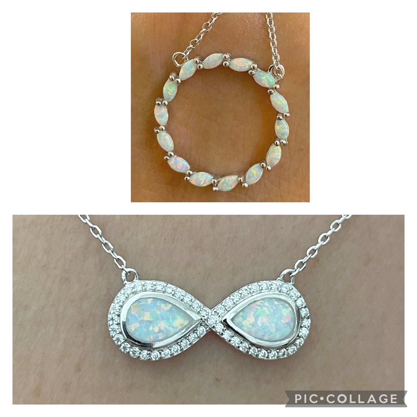 Fire Opal Sterling Silver Circle Pendant Necklace: CZ Accent