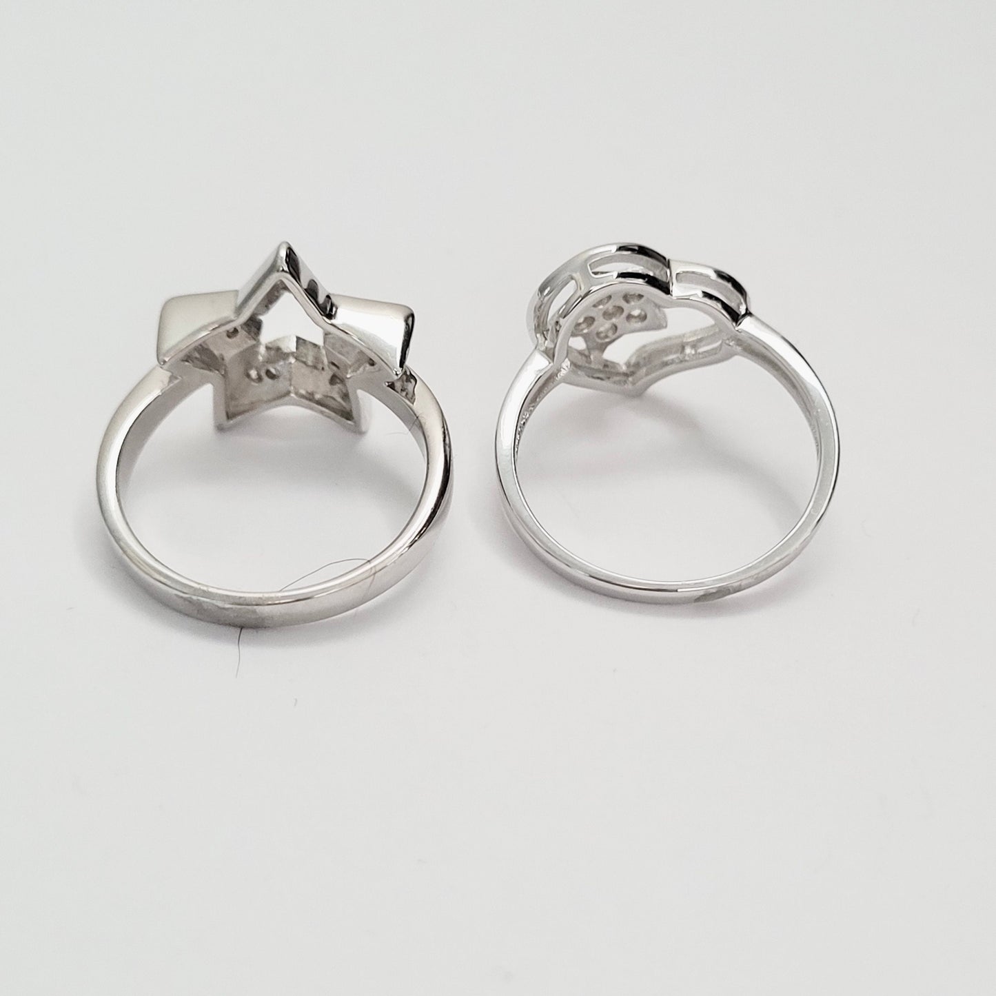 Sterling Silver Star or Heart & Star CZ Ring, Large Star Ring, Silver Promise Star Ring, CZ Heart Ring, Promise Heart Ring, CZ Star Ring.