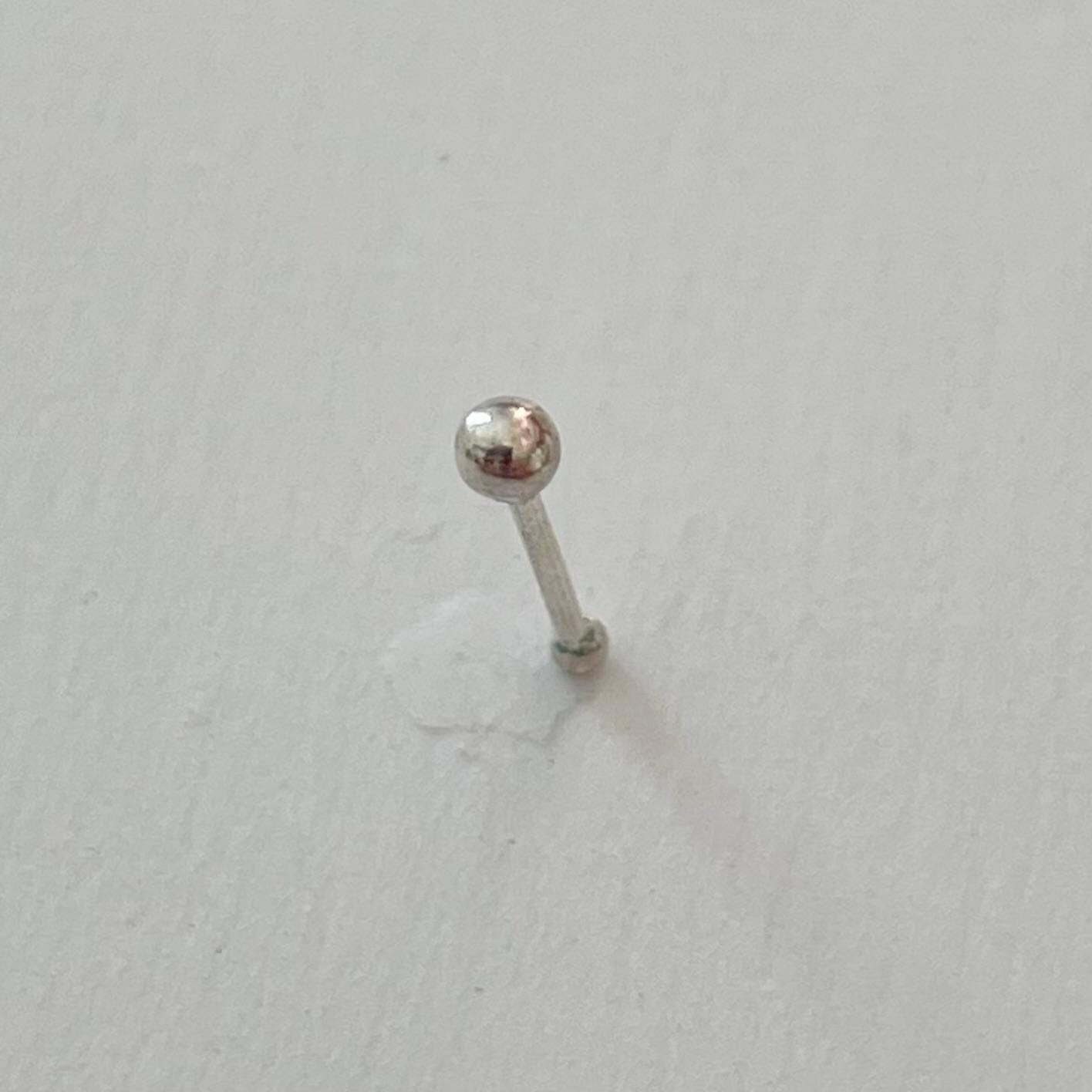 Sterling Silver Tiny Nose Stud: CZ, Ball, & Plain Options