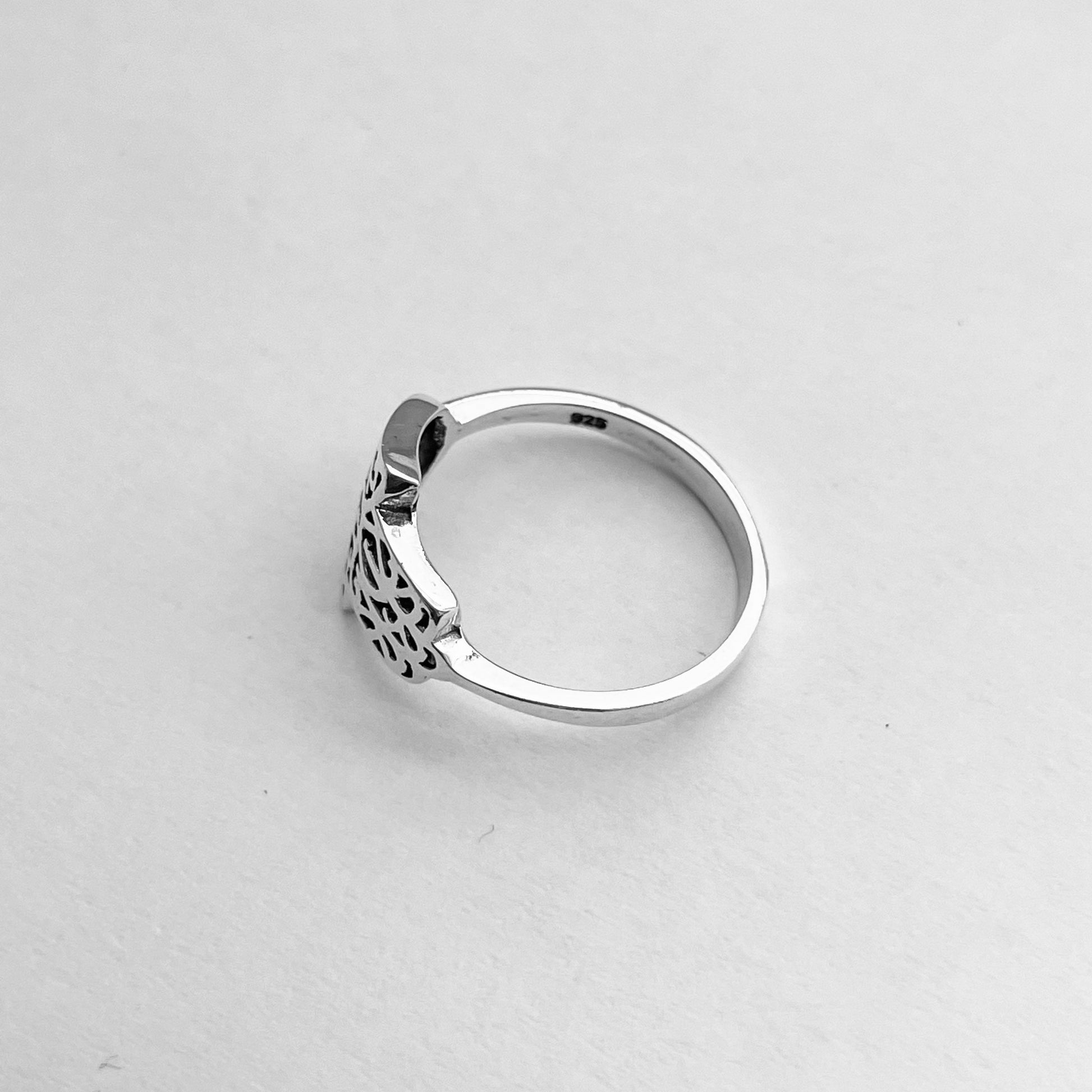 Sterling Silver Hamsa Ring: Hand of Fatima Protective Talisman