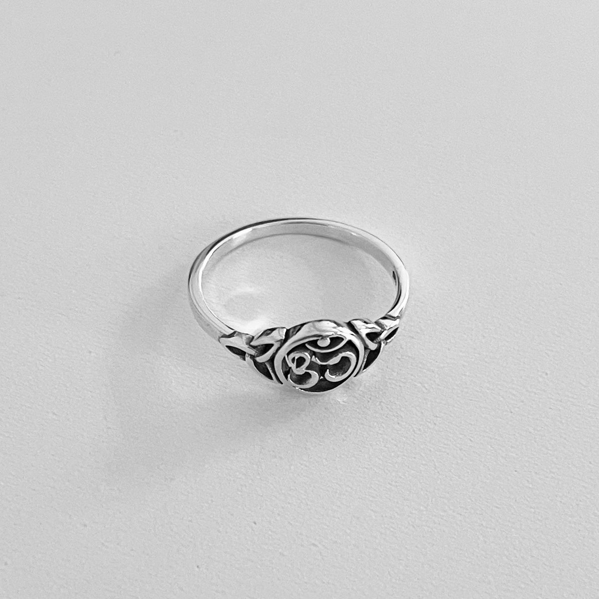 Sterling Silver Om Celtic Ring: Yoga Jewelry