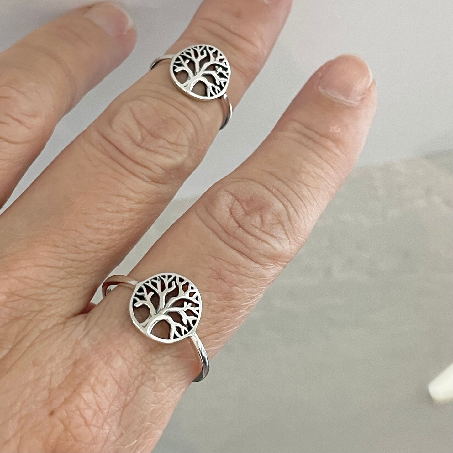 Oxidized Sterling Silver Tree of Life Ring: Boho Statement Jewelry