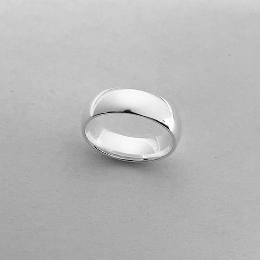 Sterling Silver Plain 6mm Band, Silver Wedding Ring, Unisex Silver Ring, Promise Silver Band, Silver Wedding Band, Statement Stackable Ring