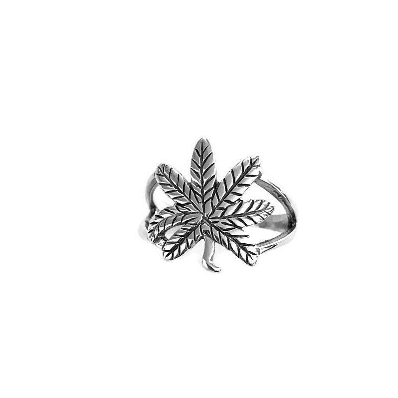 Sterling silver large marijuana Ring, cannabis leaf ring, promise ring, weed leaf ring, silver ring, marijuana ring, cannabis silver ring