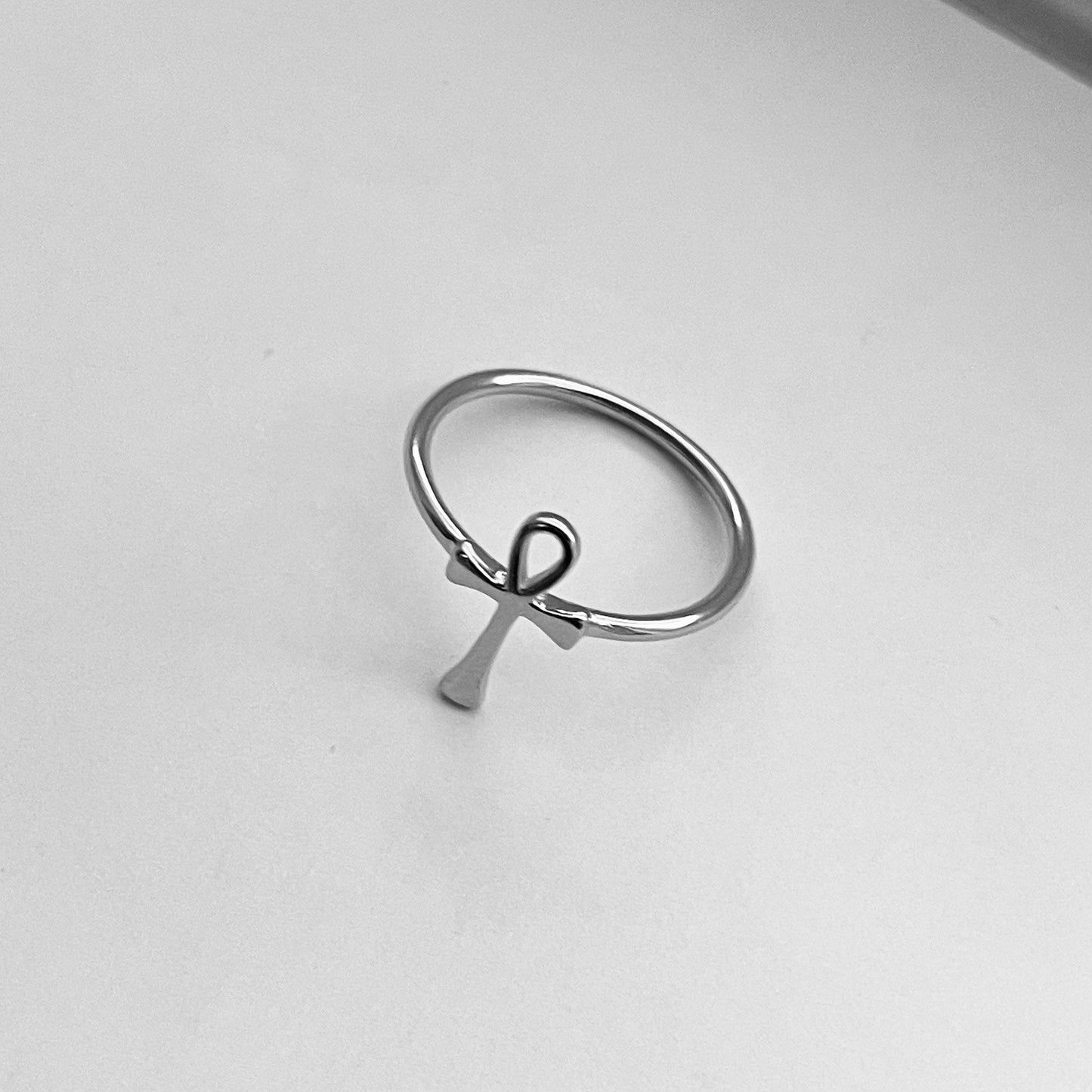 Sterling Silver Egyptian Ankh Dainty Ring, Silver Cross Ring, Silver Love Ring, Religious Ring, Silver Ring, Statement Ring.