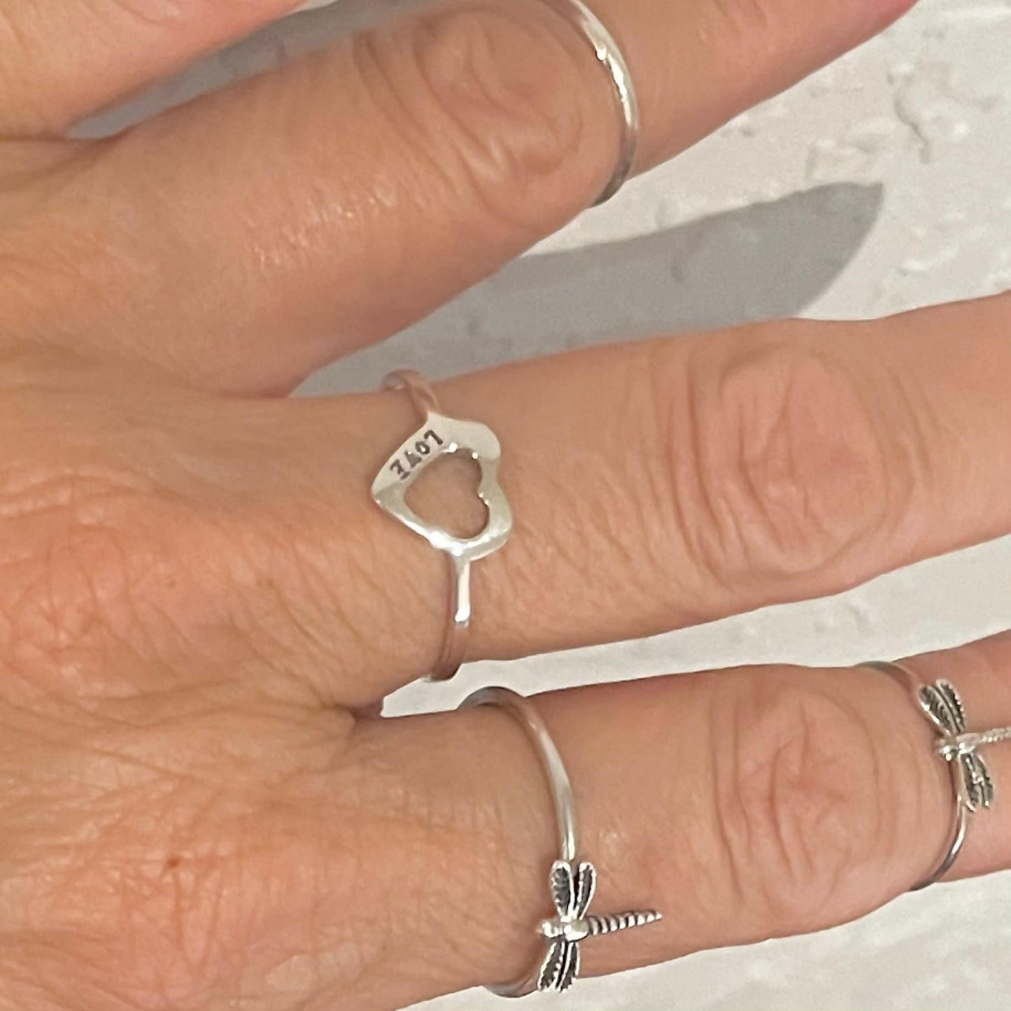 Sterling Silver Dainty Love Heart Ring, Silver Ring, Promise Ring, Love Promise Ring, Silver Heart Ring, Dainty Heart Ring, I Love U Ring