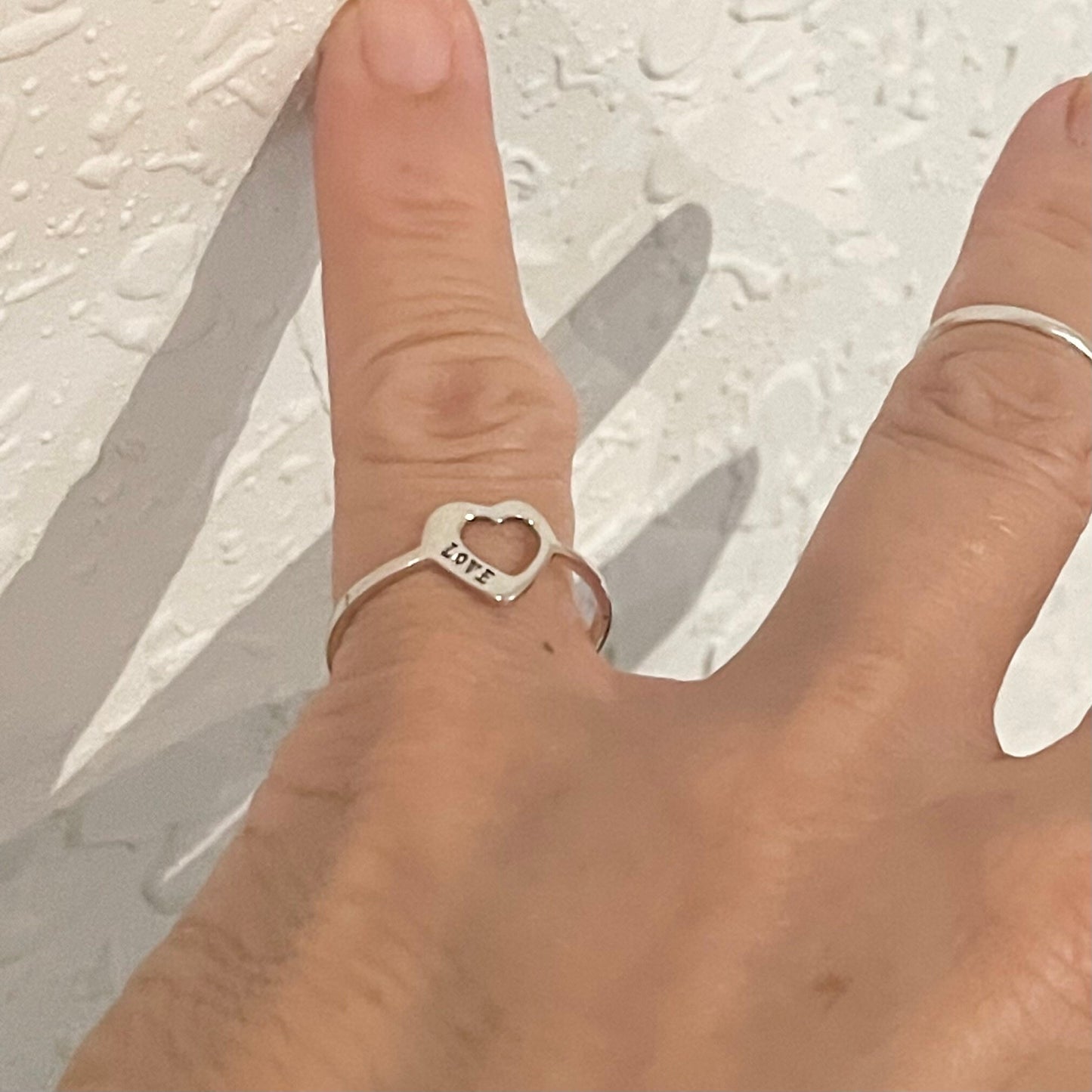 Sterling Silver Dainty Love Heart Ring, Silver Ring, Promise Ring, Love Promise Ring, Silver Heart Ring, Dainty Heart Ring, I Love U Ring