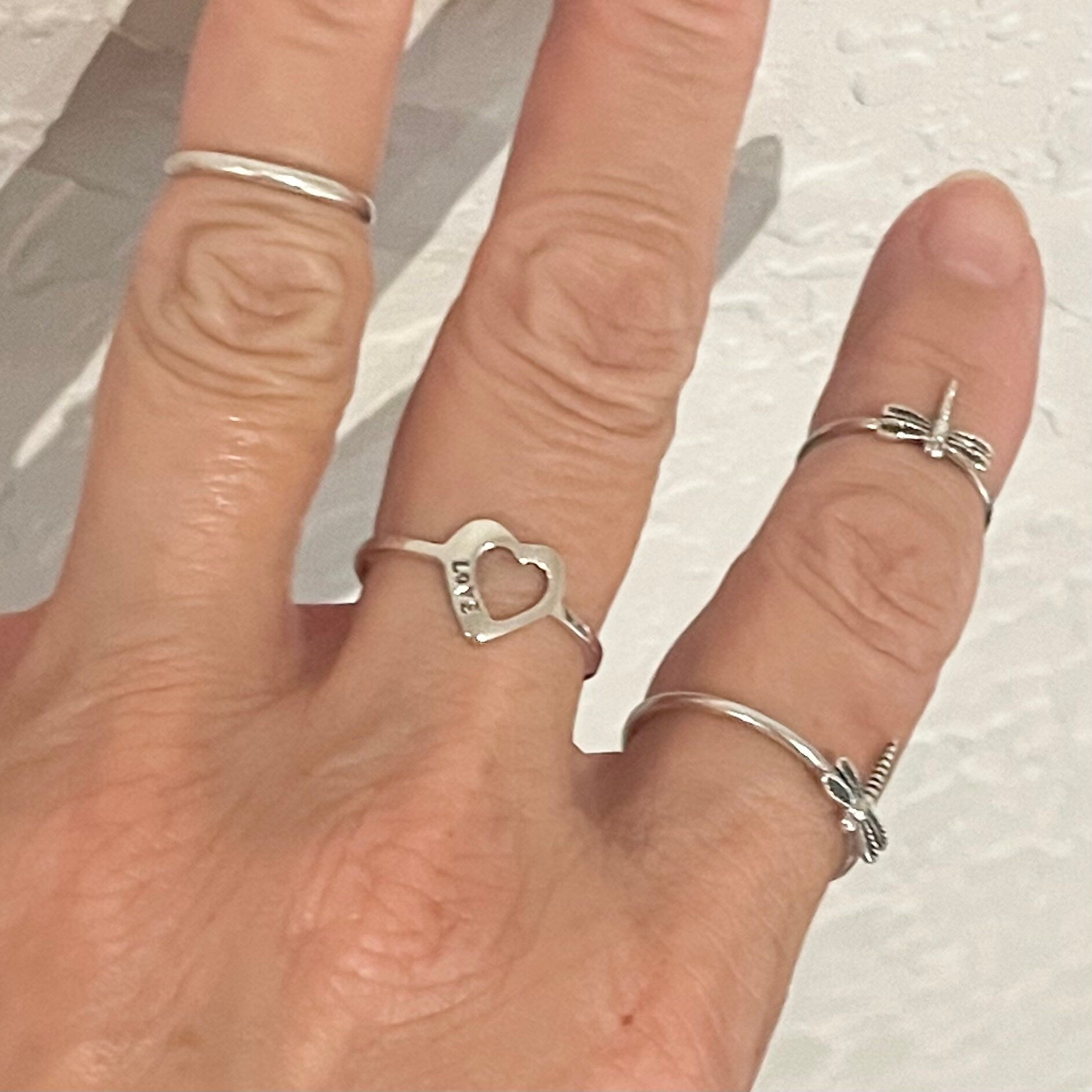 Sterling Silver Dainty Love Heart Ring, Silver Ring, Promise Ring, Love Promise Ring, Silver Heart Ring, Dainty Heart Ring, I Love U Ring