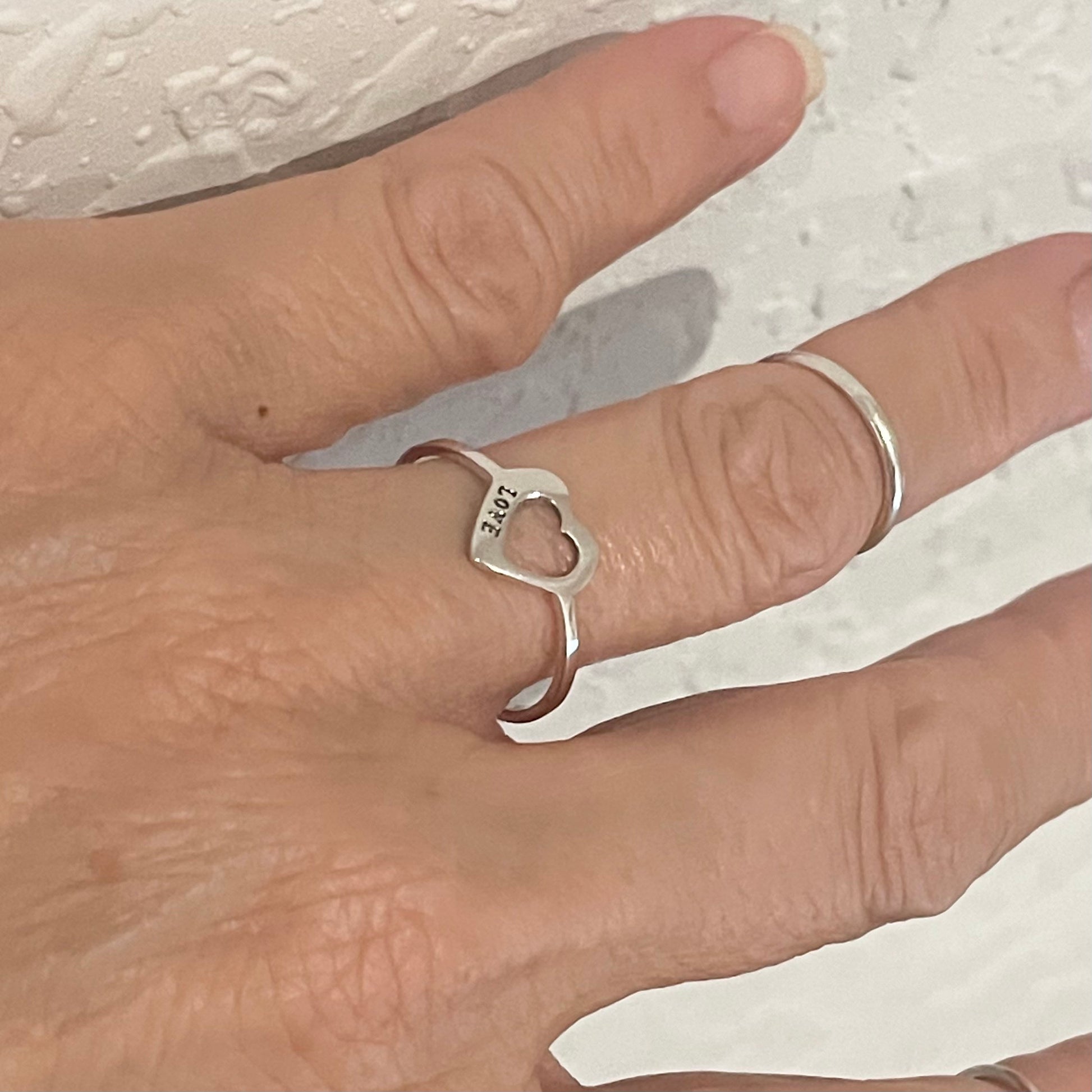 Sterling Silver Dainty Love Heart Ring, Silver Ring, Promise Ring, Love Promise Ring, Silver Heart Ring, Dainty Heart Ring, I Love U Ring