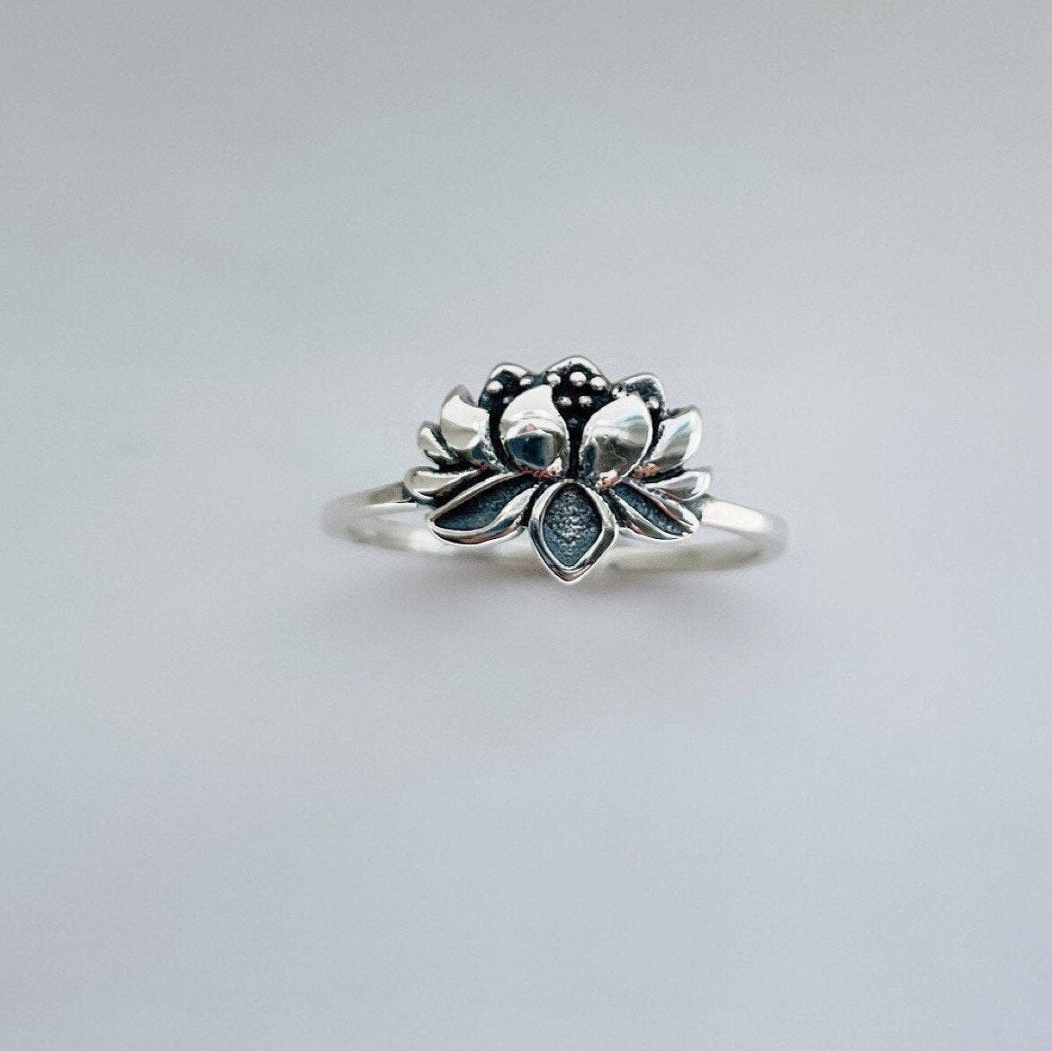 Sterling Silver Lotus Flower Ring, Silver Louts Ring, Lotus Meditation Ring, Zen Ring, Lotus Promise Ring, Just Because, Symbol Purity Ring