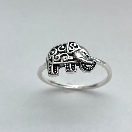 Sterling Silver Filigree Elephant Ring, Silver Ring, Religious Ring, Promise Elephant Ring, Silver Filigree Ring,