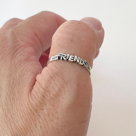Sterling Silver Friends Ring: Oxidized Boho Statement Ring