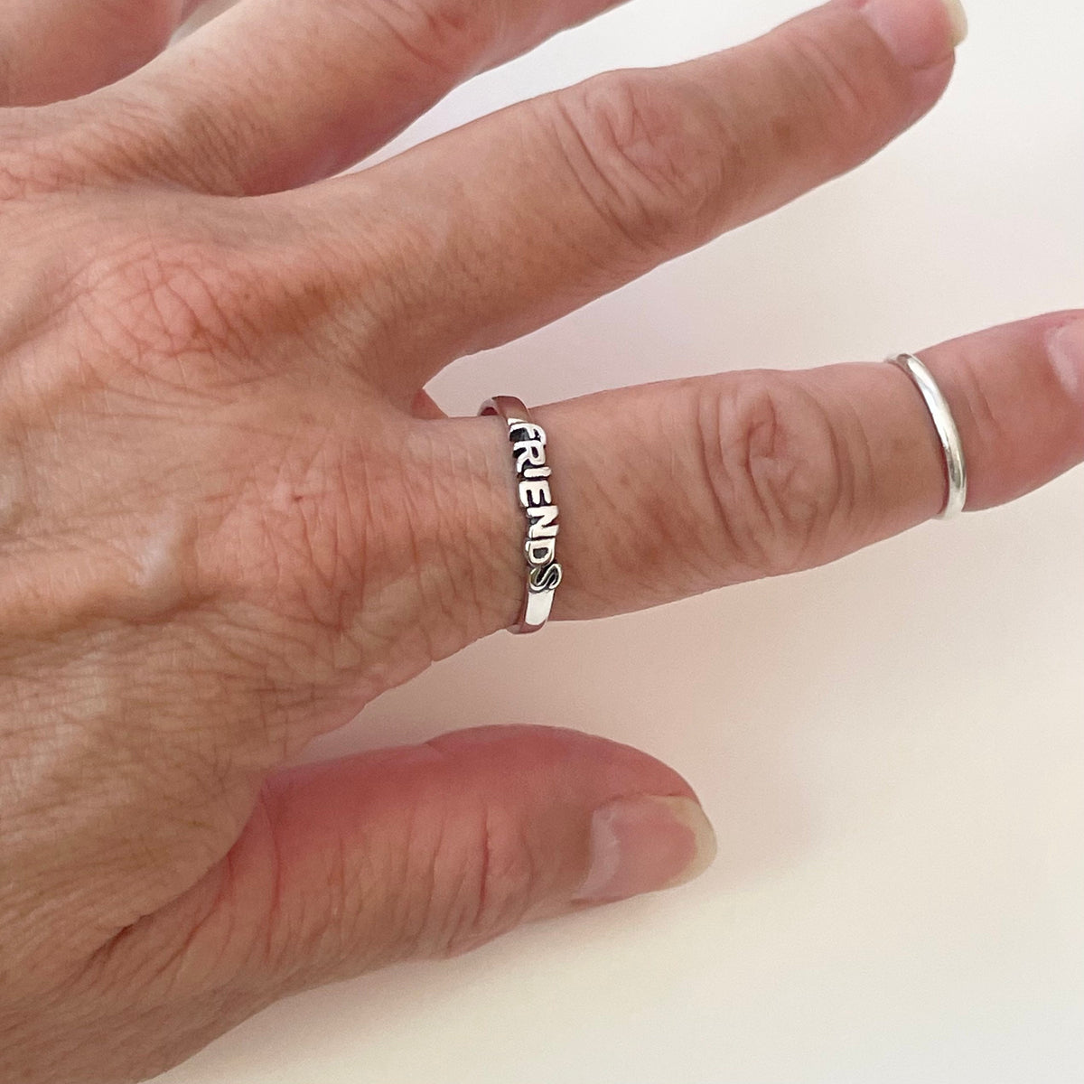 Sterling Silver Friends Ring: Oxidized Boho Statement Ring