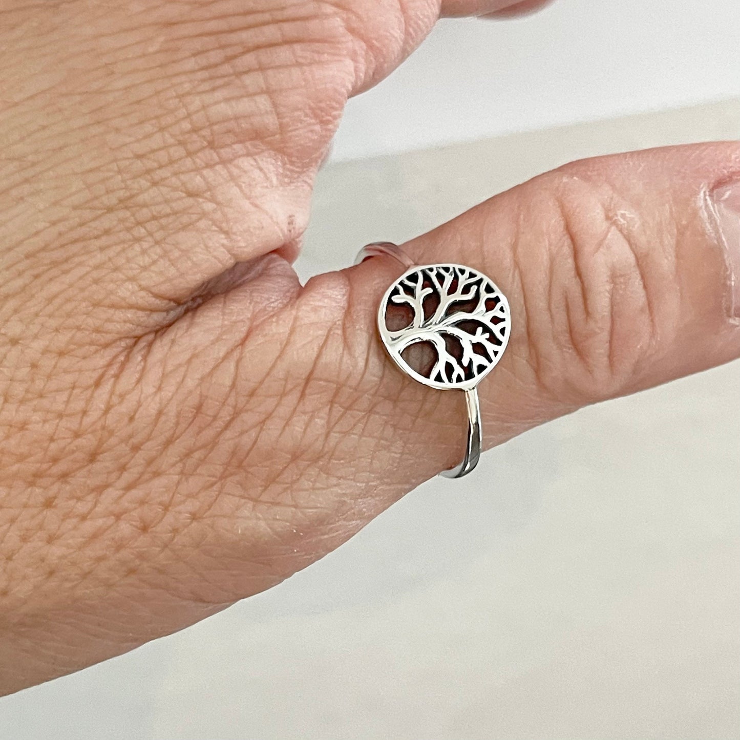 Oxidized Sterling Silver Tree of Life Ring: Boho Statement Jewelry