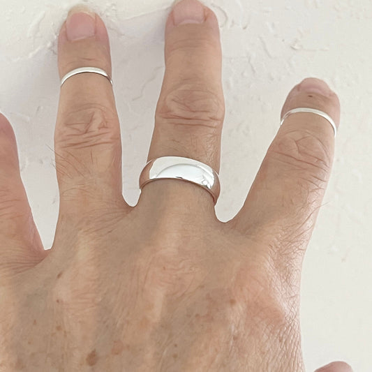 Sterling Silver 6mm Band Ring: Unisex Wedding Band