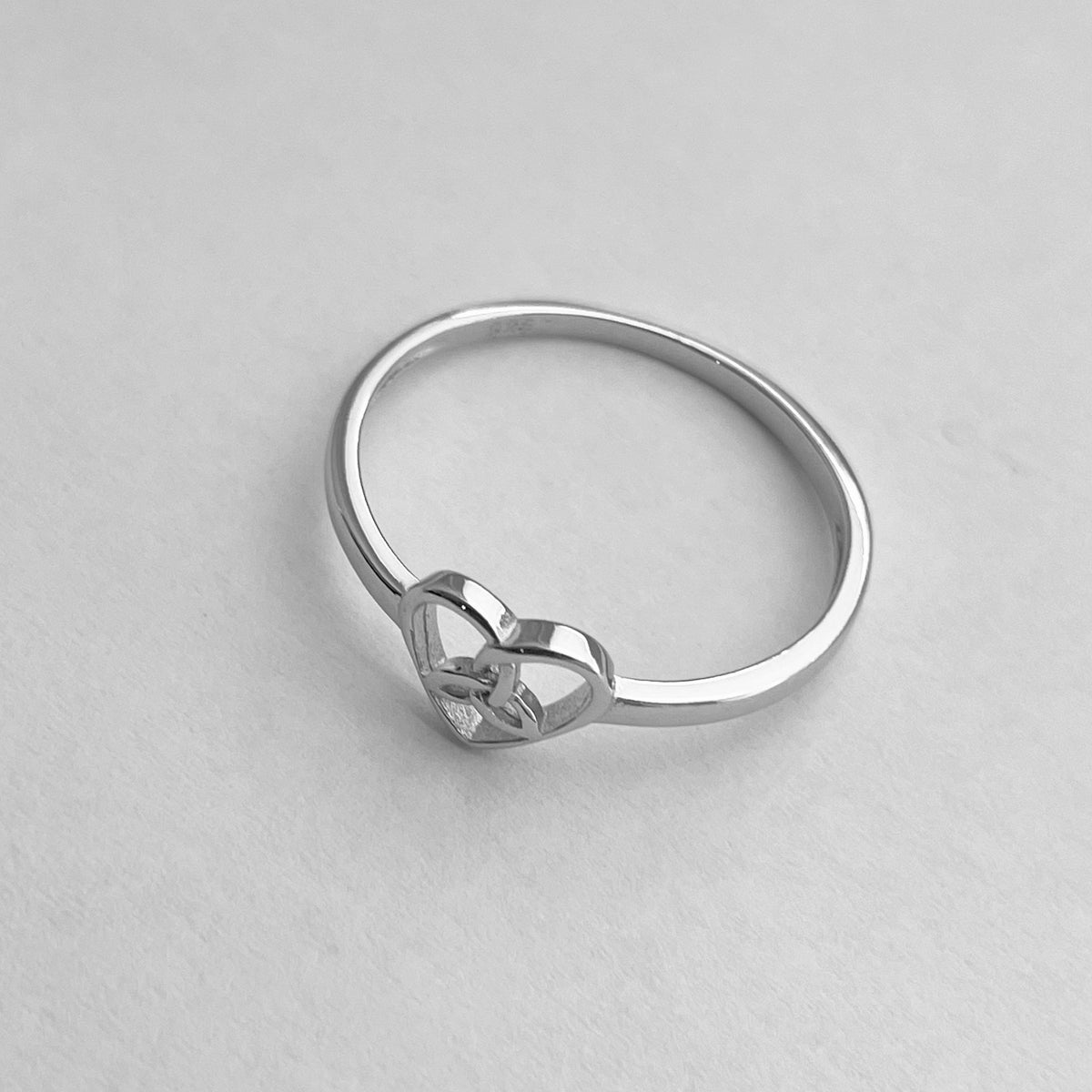 Sterling Silver Celtic Knot Heart Ring: Friendship Love Ring