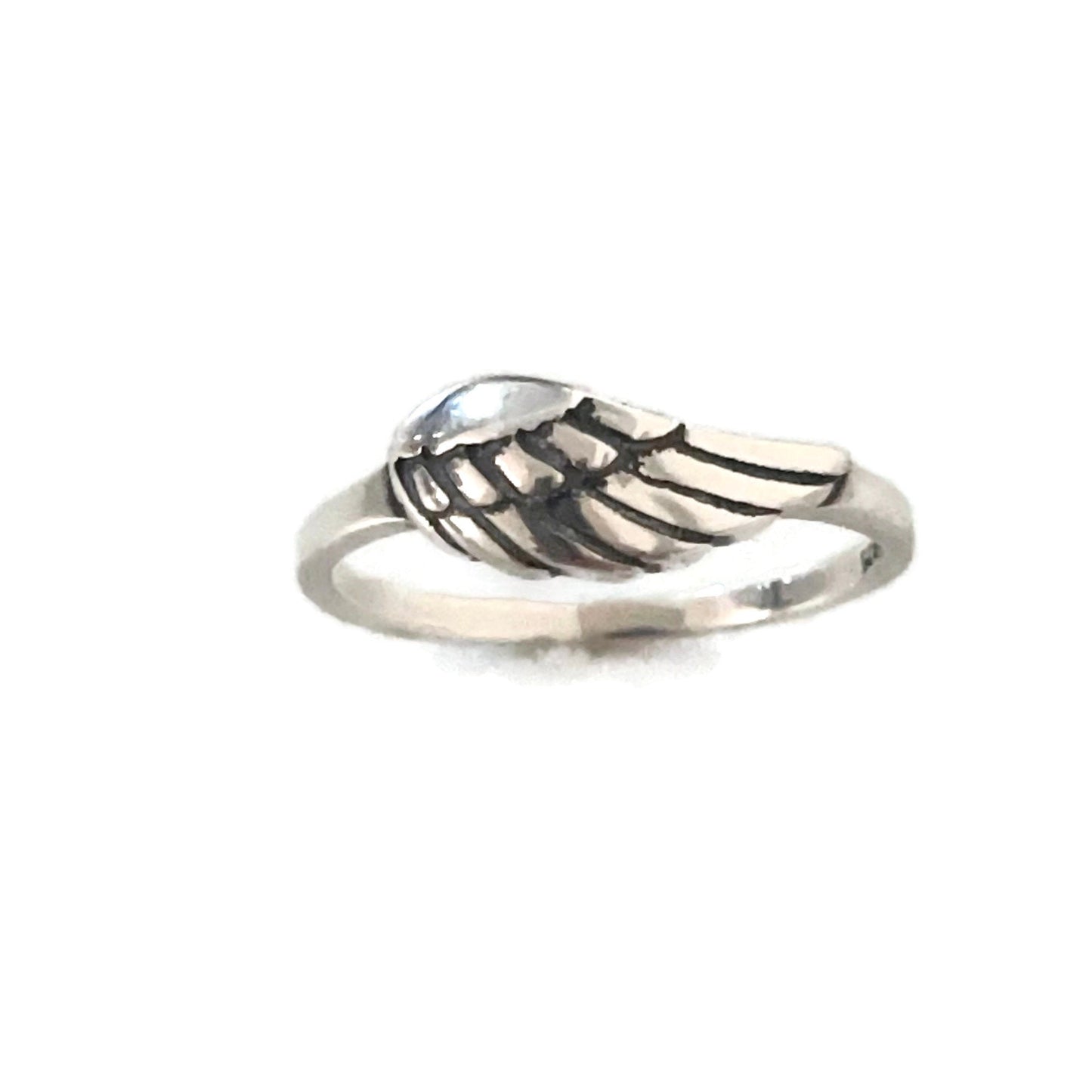 Sterling Silver Angel Wing Ring: Religious Feather Jewelry