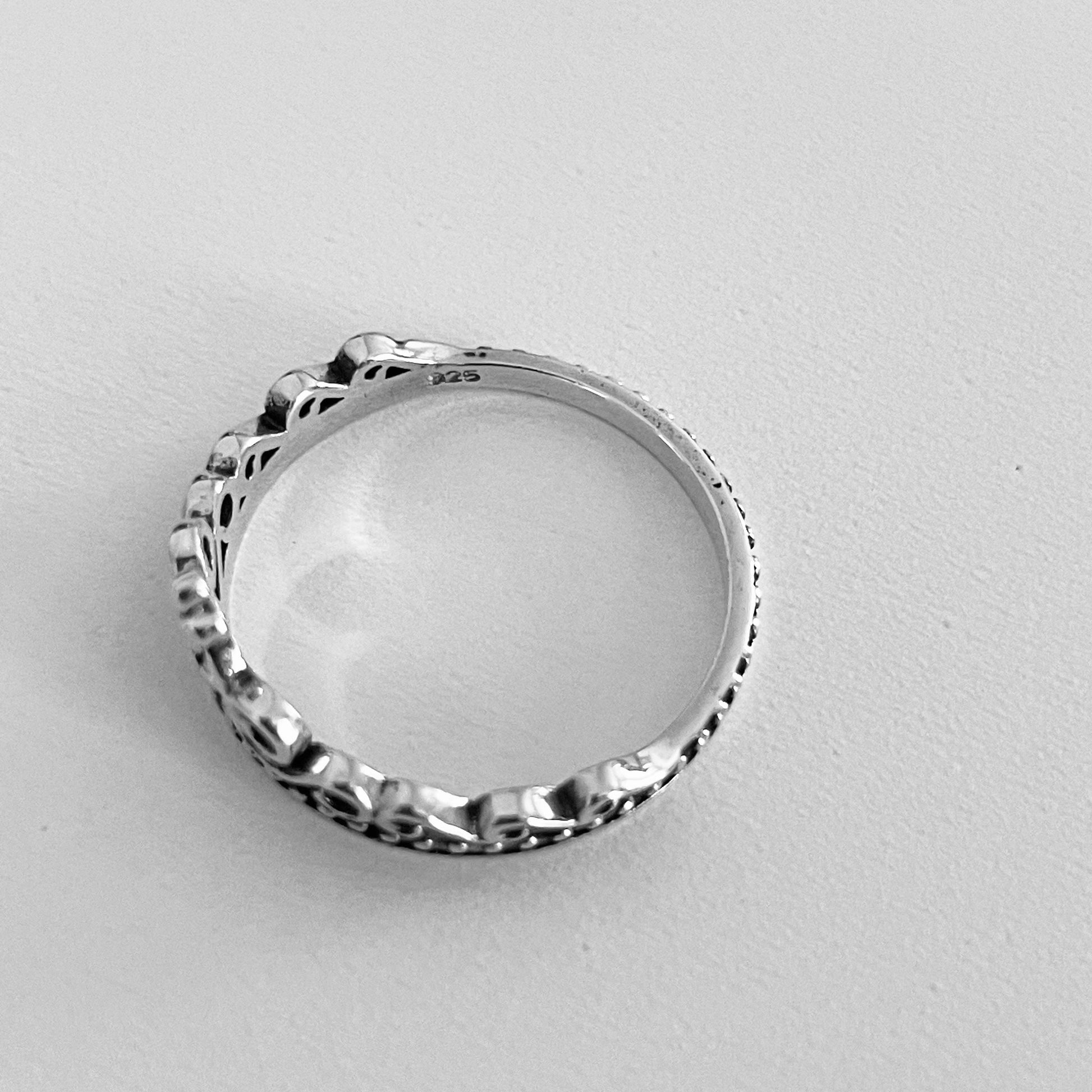 Cross Crown Sterling Silver Ring, Dainty Ring, Cross Ring, Crown Ring, Swirl Ring, Princess Ring, Stacking Ring, Statement Ring