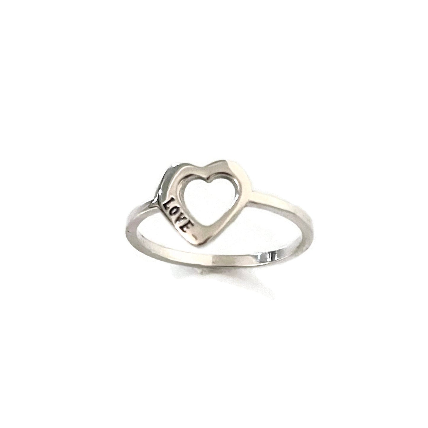 Sterling Silver Dainty Love Heart Ring, Silver Ring, Promise Ring, Love Promise Ring, Silver Heart Ring, Dainty Heart Ring, I Love U Ring