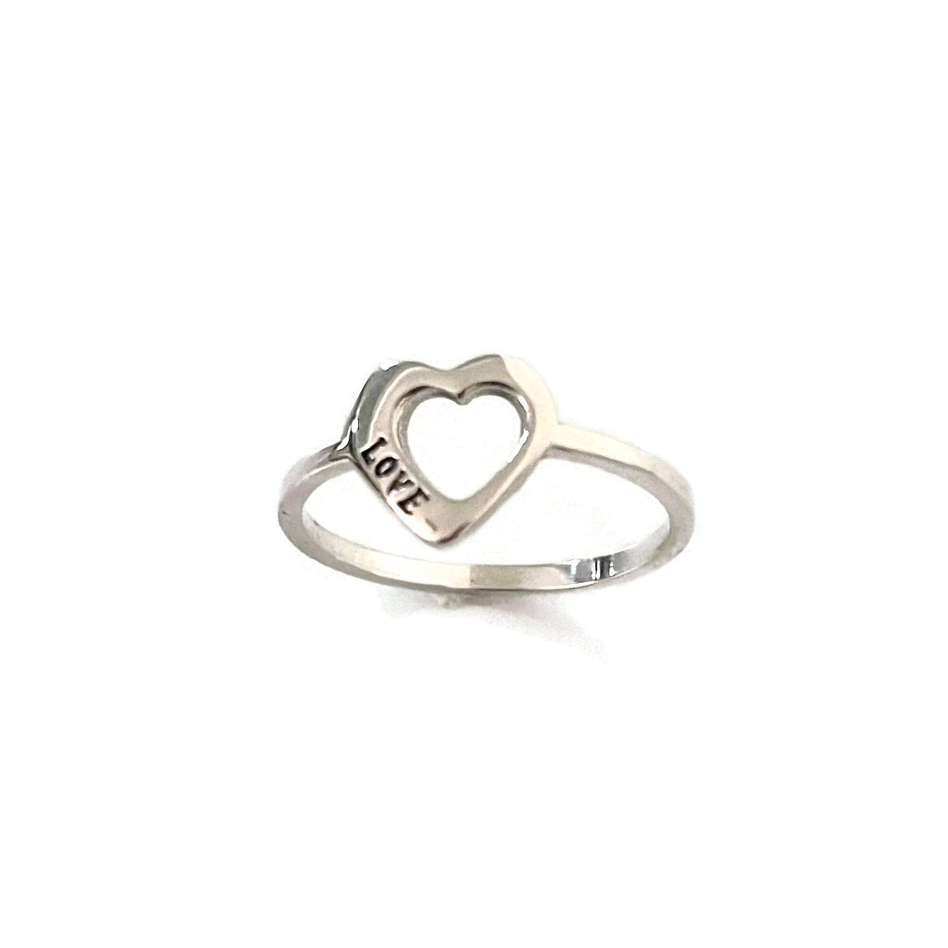 Sterling Silver Dainty Love Heart Ring, Silver Ring, Promise Ring, Love Promise Ring, Silver Heart Ring, Dainty Heart Ring, I Love U Ring