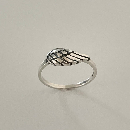 Sterling Silver Angel Wing Ring: Religious Feather Jewelry