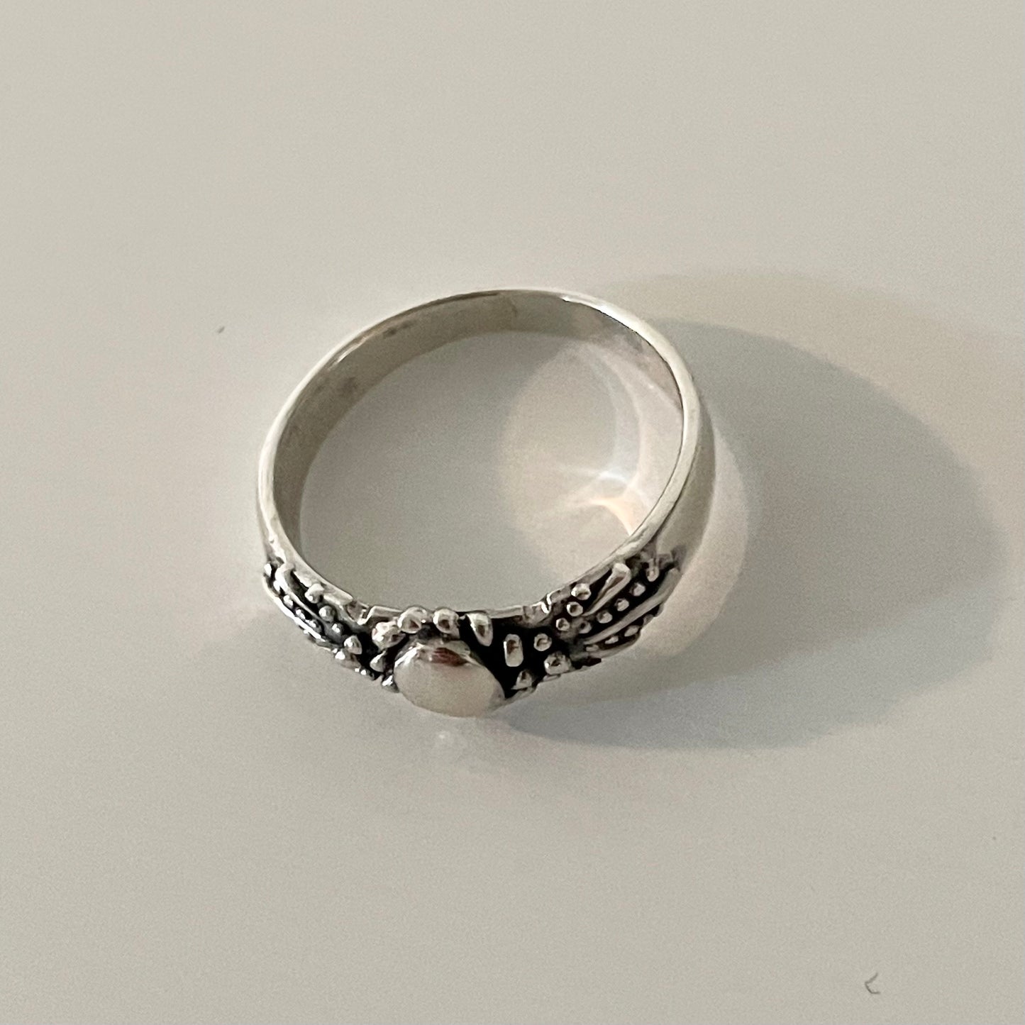 Oxidized Sterling Silver Sun and Flower Ring: Celestial Boho Jewelry