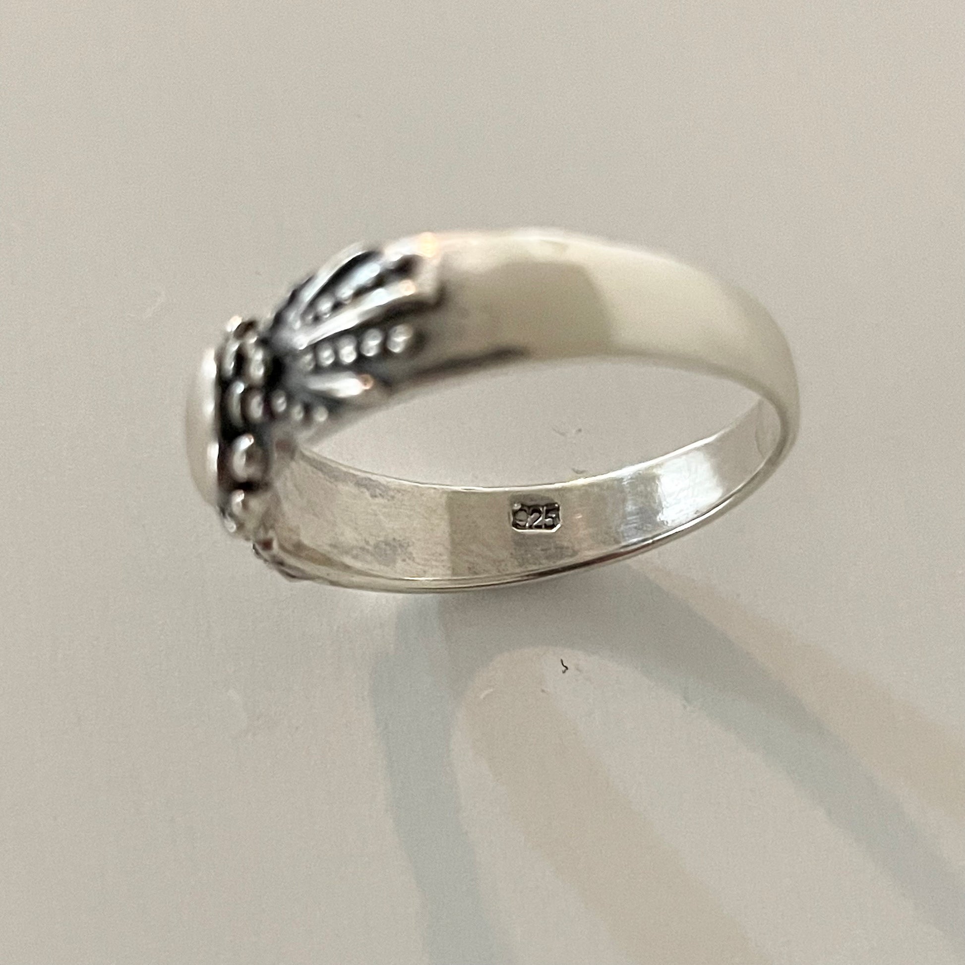 Oxidized Sterling Silver Sun and Flower Ring: Celestial Boho Jewelry