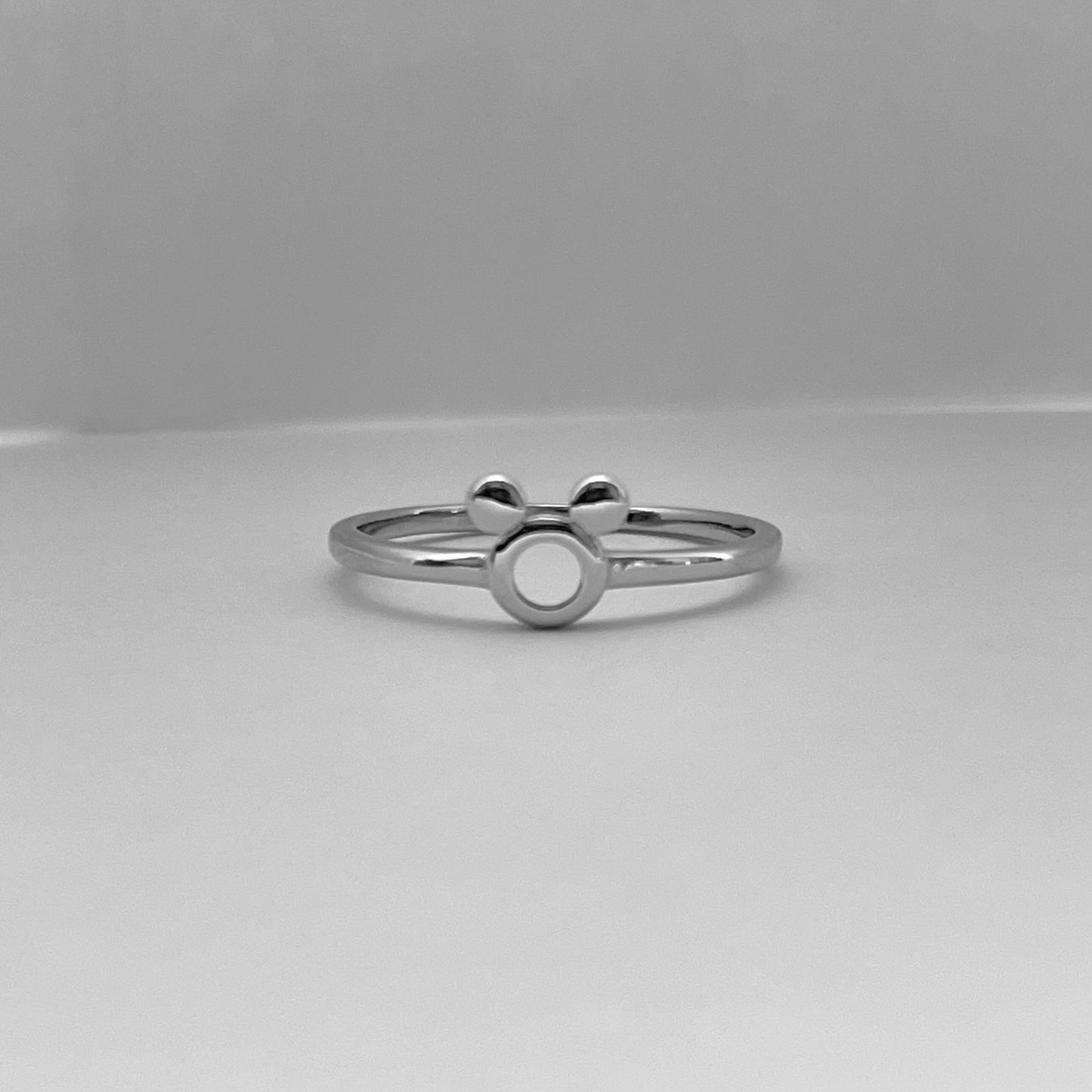 Sterling silver Mickey Mouse inspired ring, mouse ring, silver Mickey ring, dainty ring, dainty Mickey ring