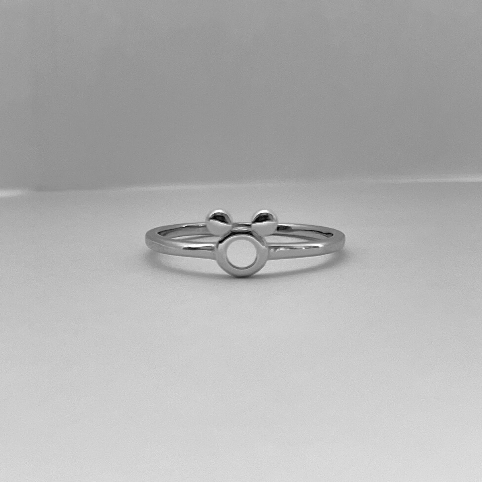 Sterling silver Mickey Mouse inspired ring, mouse ring, silver Mickey ring, dainty ring, dainty Mickey ring