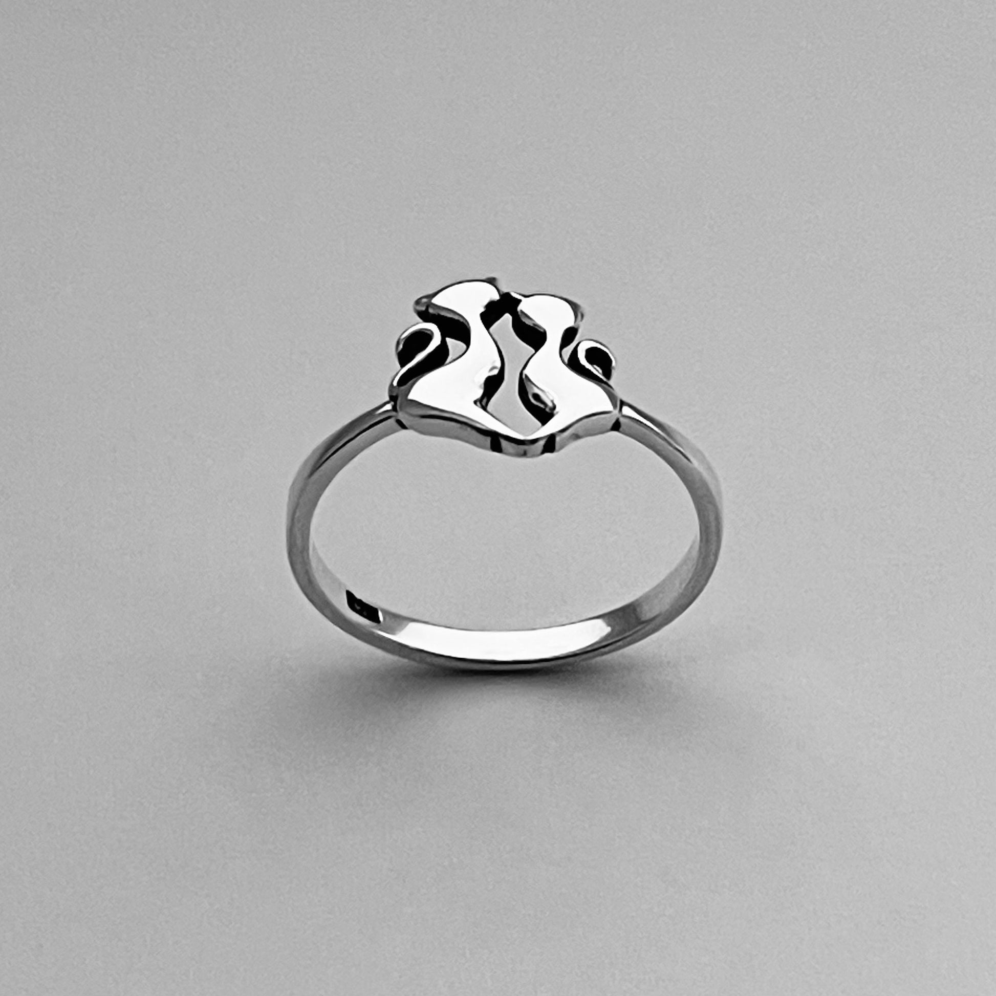 Sterling Silver Cats Ring, Mother Daughter Cats Ring, Father Daughter or Son Cats Ring, Cats Lover Ring, Kitty Ring, Silver Cats Ring