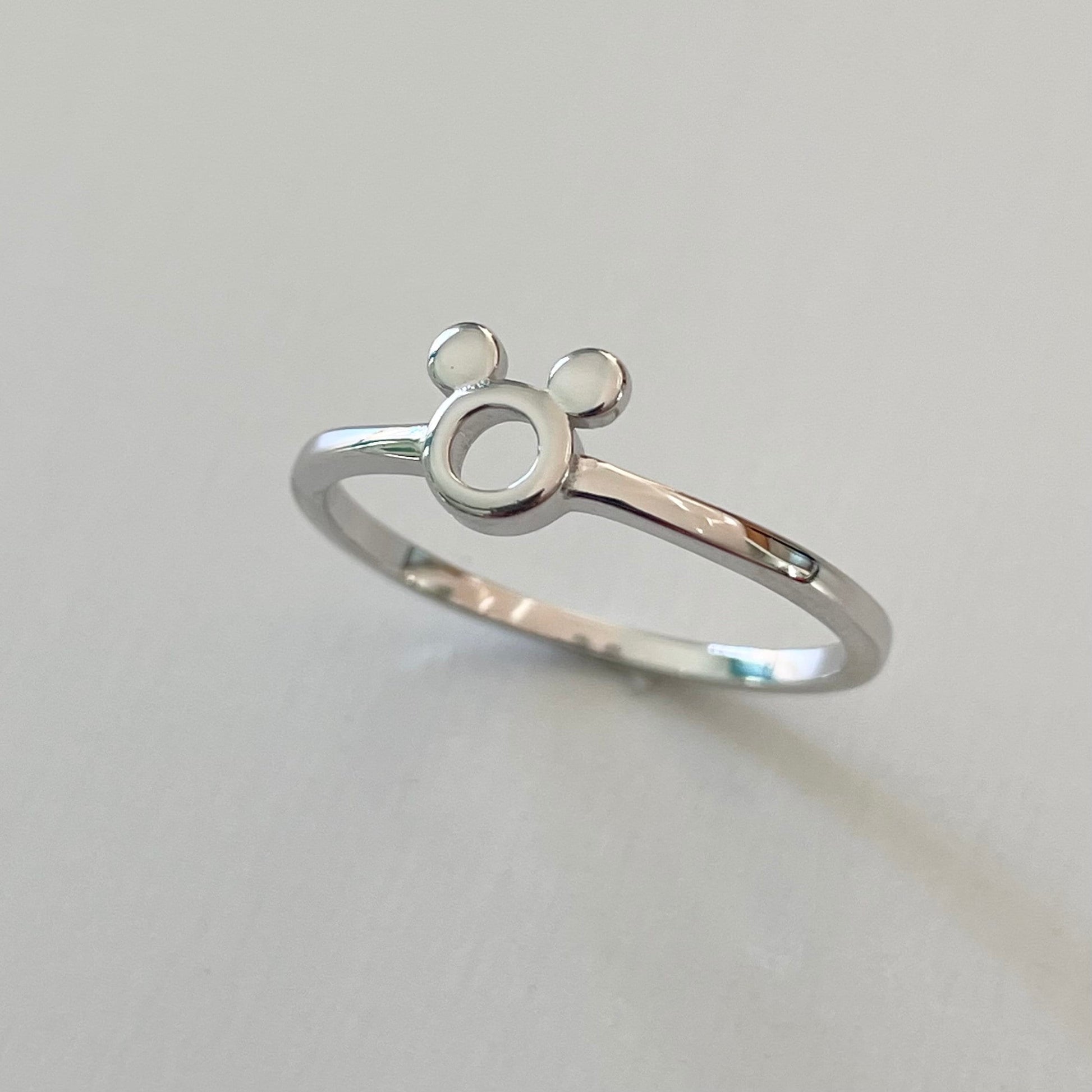 Sterling silver Mickey Mouse inspired ring, mouse ring, silver Mickey ring, dainty ring, dainty Mickey ring