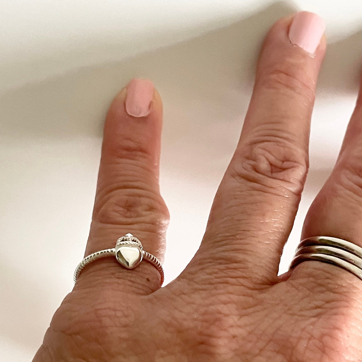 Sterling Silver Claddagh Ring: Heart Crown Braided Band