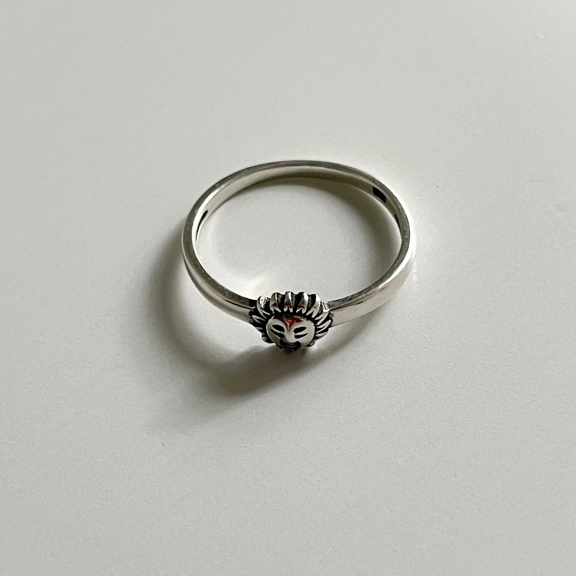 Sterling Silver Sun Face Ring: Celestial Sunshine Jewelry