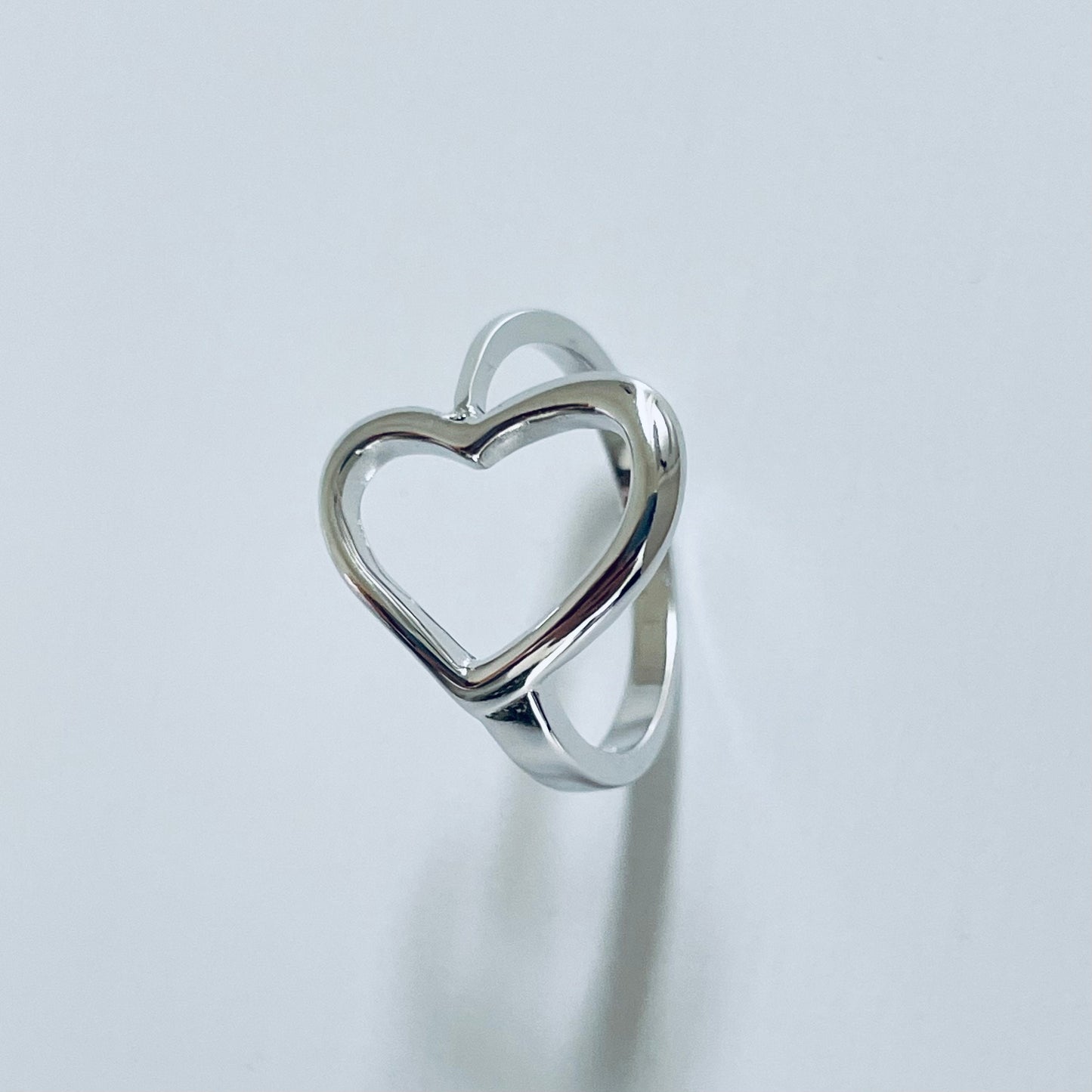 Sterling Silver Sideway Heart Ring: Promise Love Ring