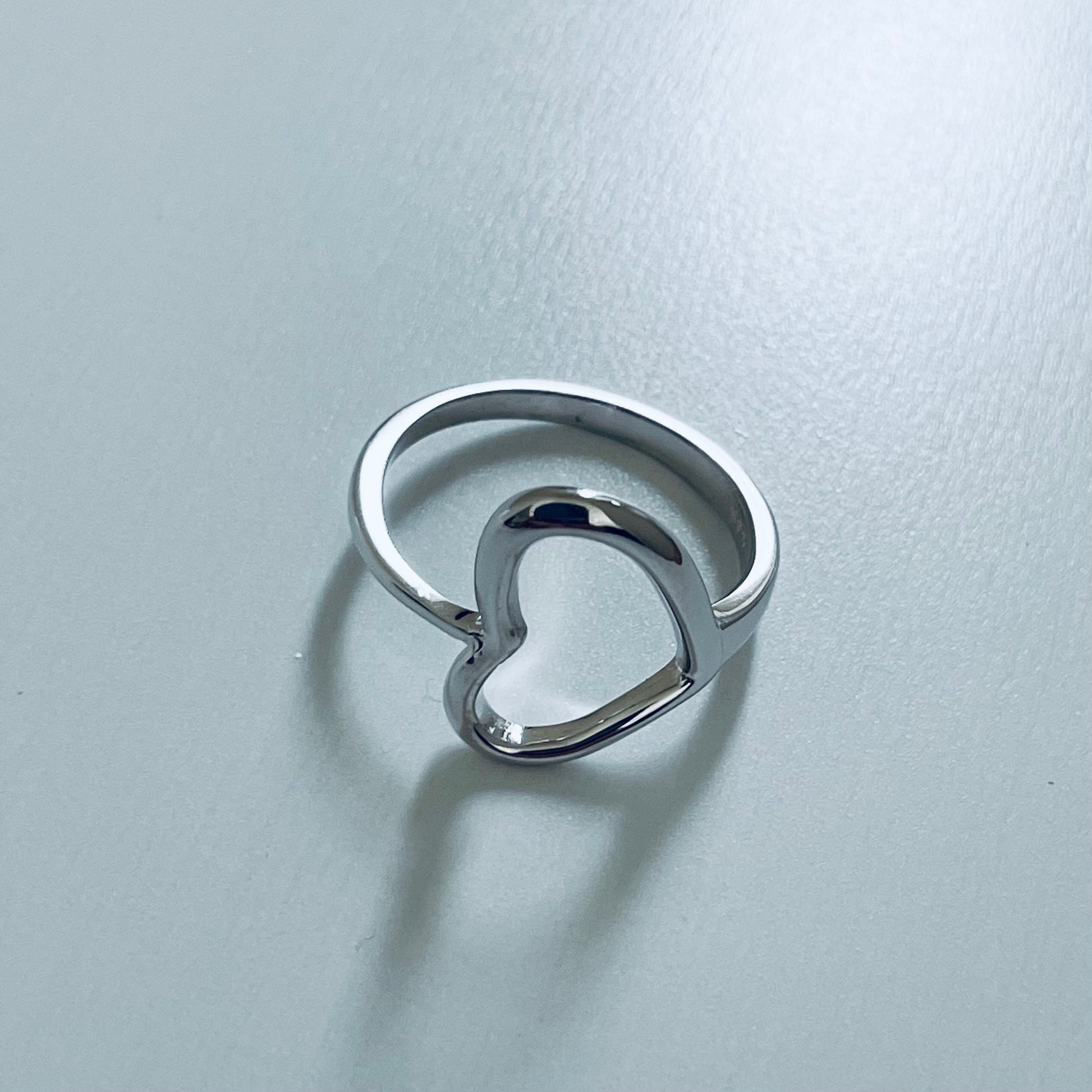 Sterling Silver Sideway Heart Ring: Promise Love Ring