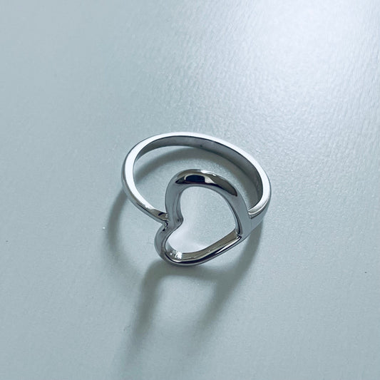 Sterling Silver Sideway Heart Ring: Promise Love Ring