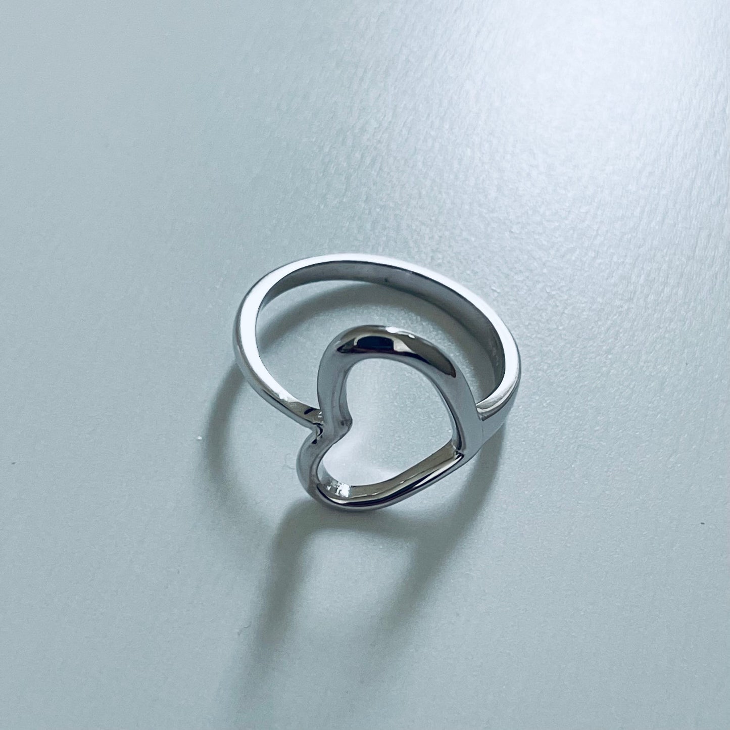Sterling Silver Sideway Heart Ring: Promise Love Ring