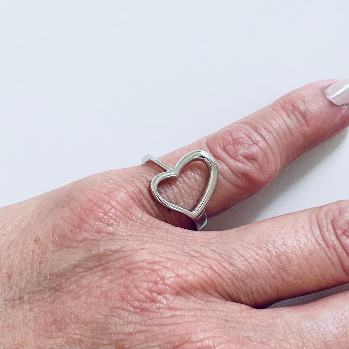 Sterling Silver Sideway Heart Ring: Promise Love Ring